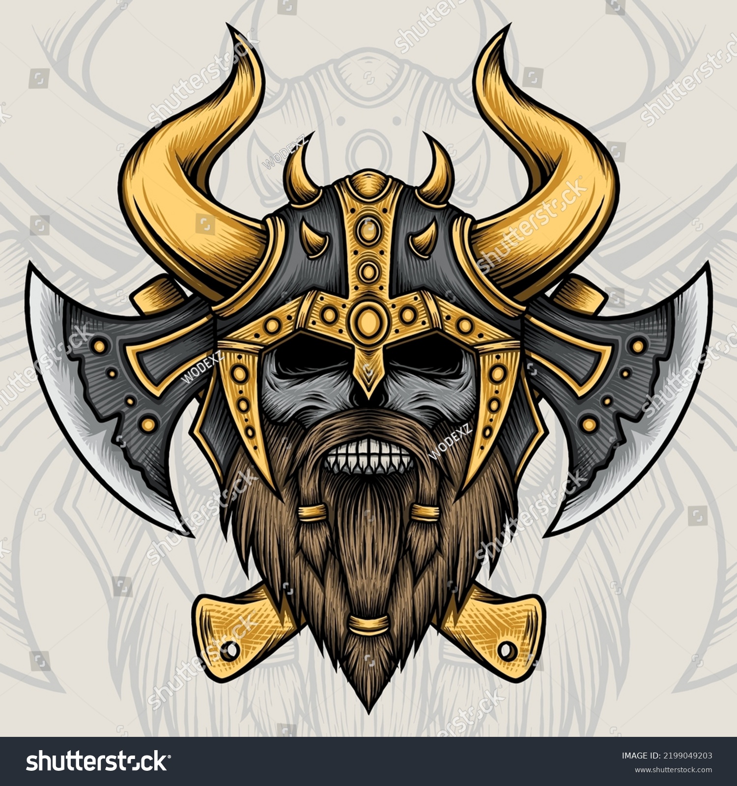 Viking Skull Axe Vector Premium Vector Stock Vector (Royalty Free ...