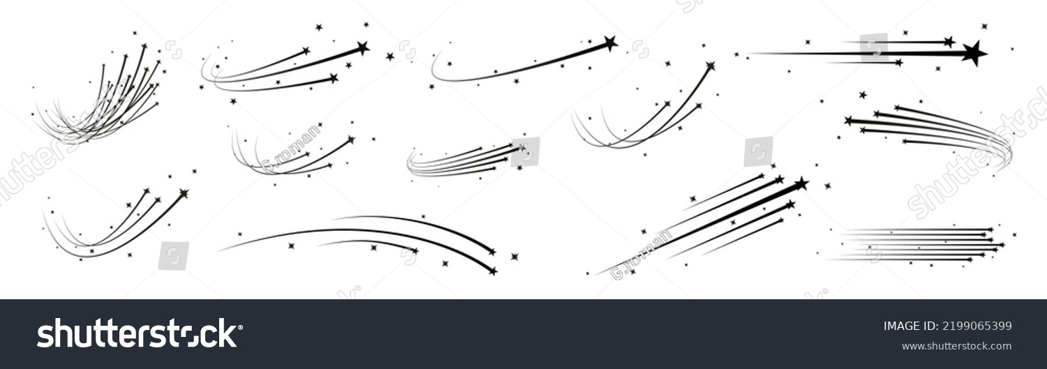 Abstract Shooting Star Falling Star Powerful Stock Vector (Royalty Free ...