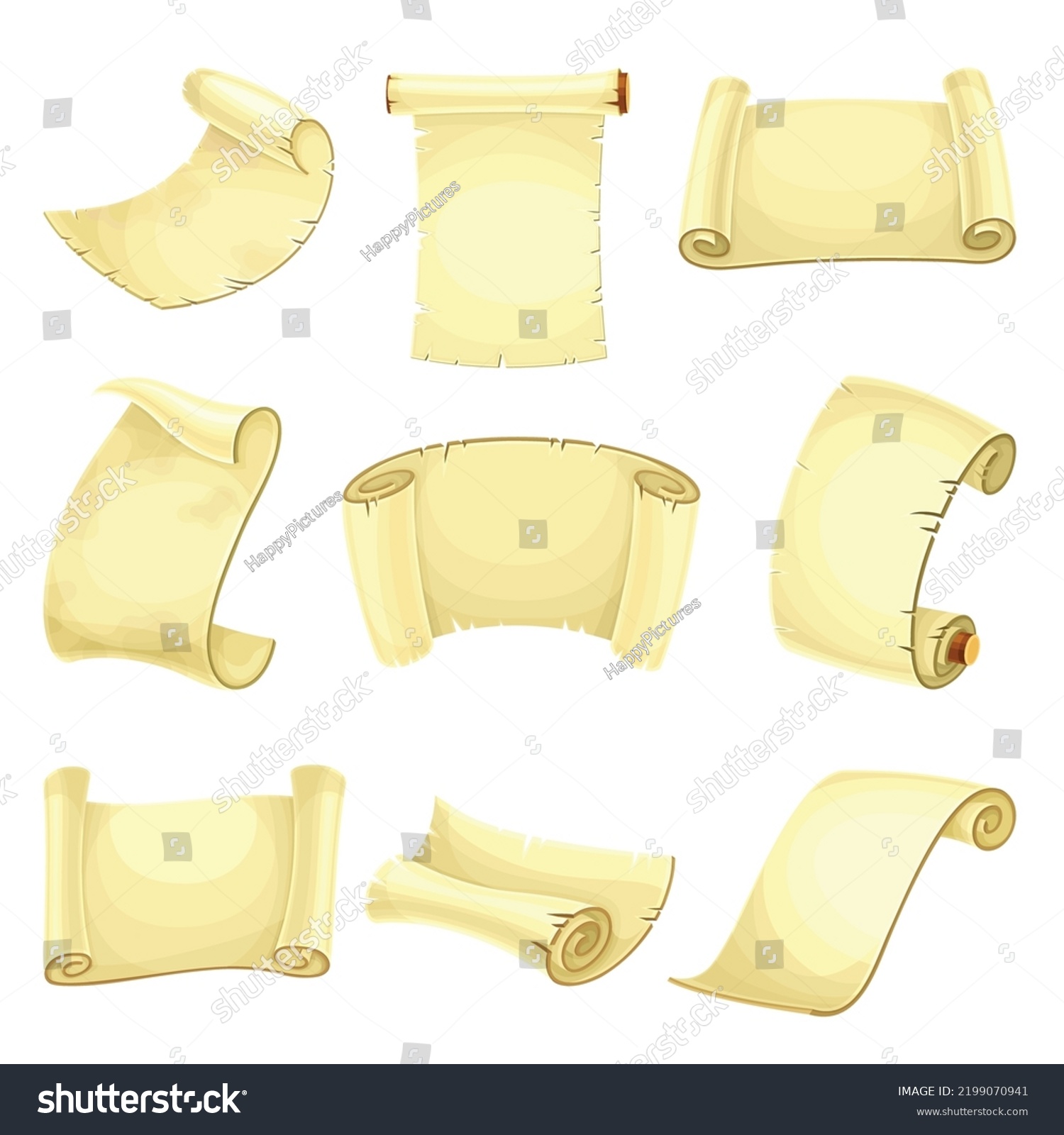 Old Scroll Roll Papyrus Parchment Paper Stock Vector (Royalty Free ...