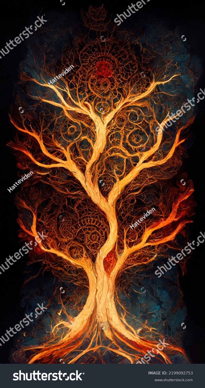 Tree Life Yggdrasil Norse Mythology Vikings Stock Illustration ...