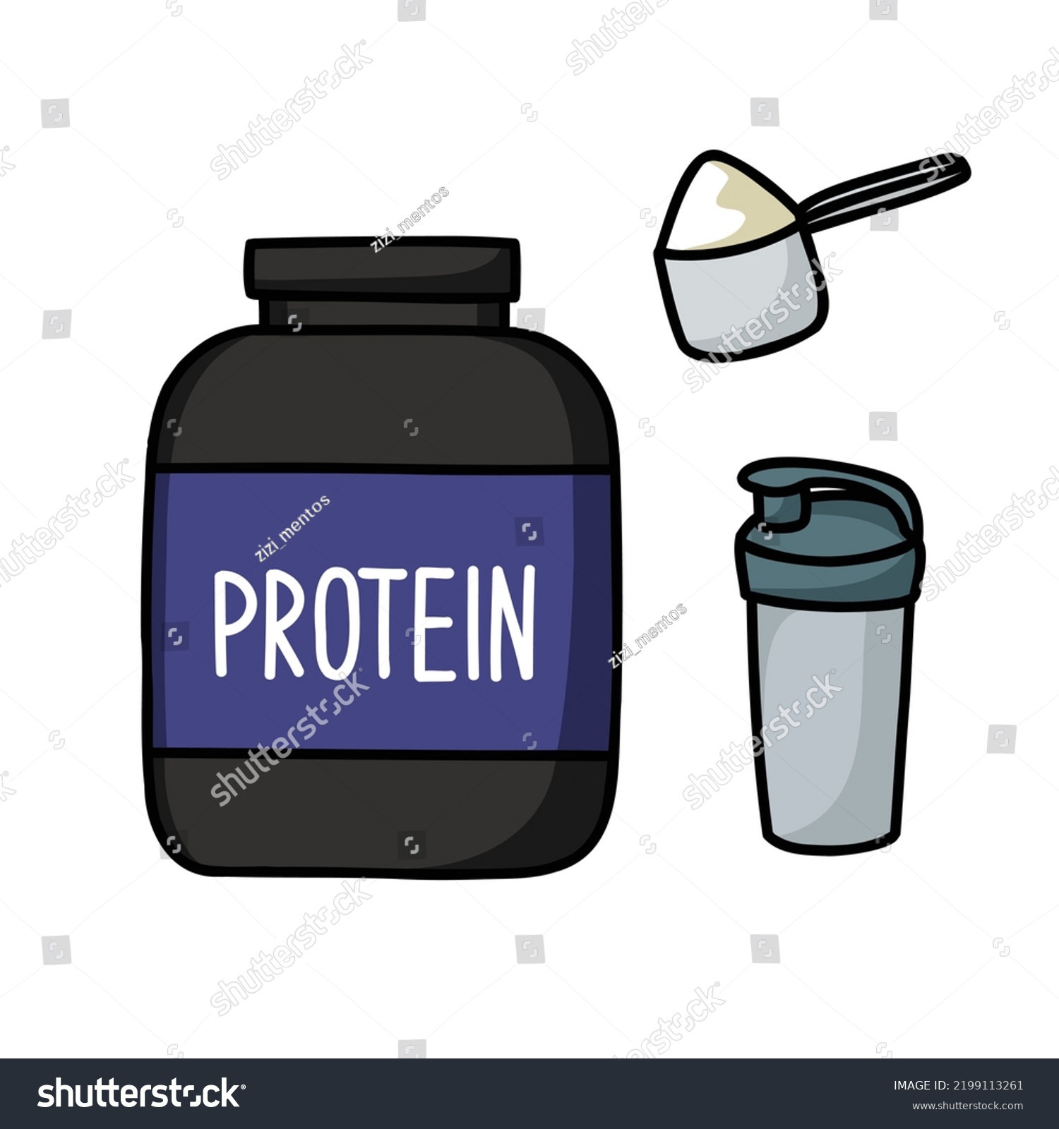 Protein Pack Doodle Icon Vector Illustration Stock Vector Royalty Free