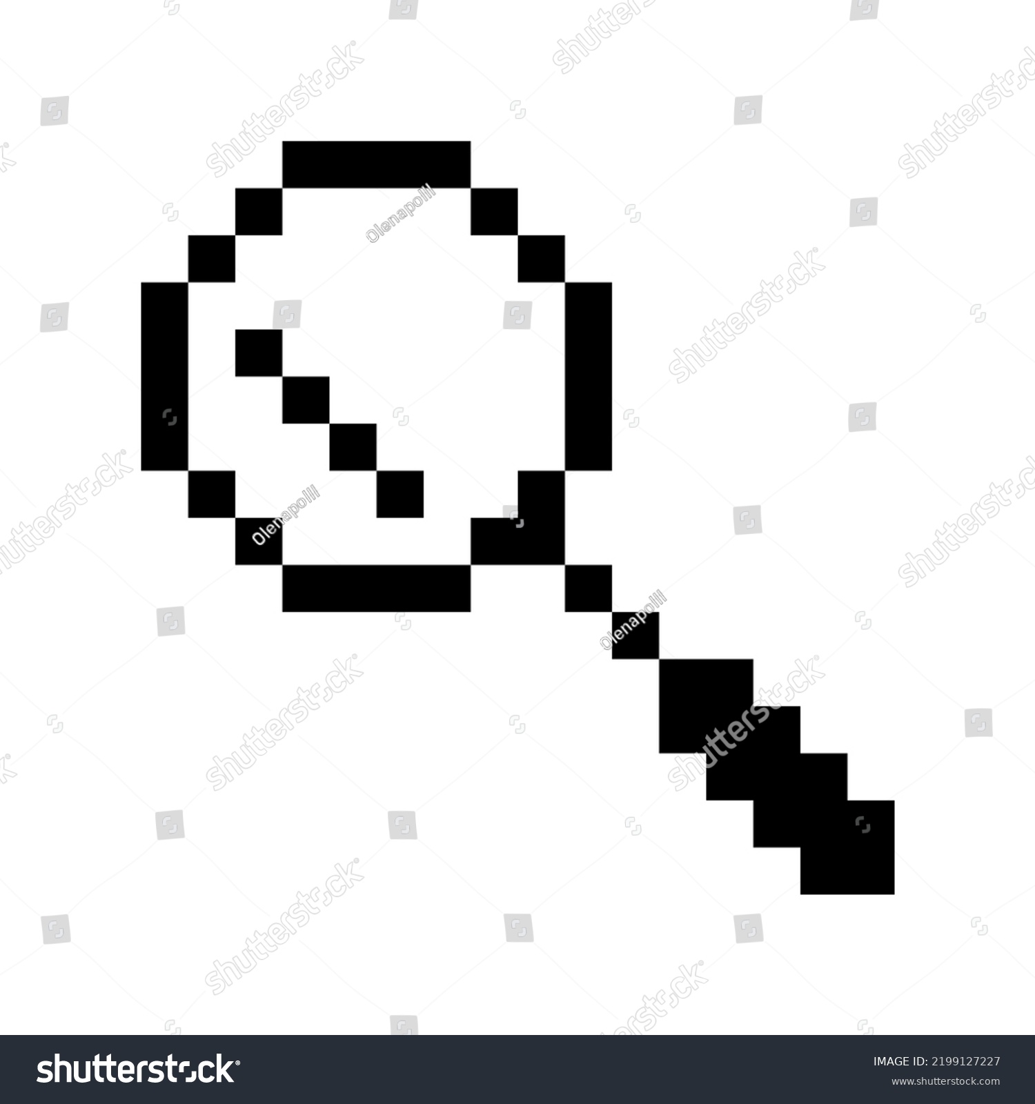 Pixel Magnifier Icon Magnifying Glass Vector Stock Vector (Royalty Free ...