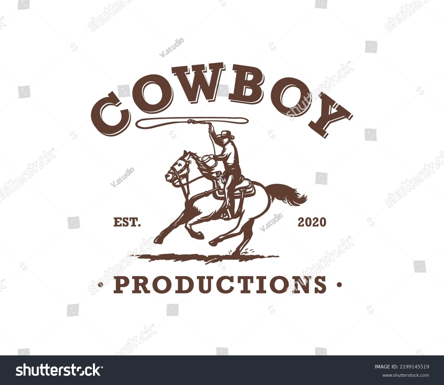 American Cowboy Riding Horse Throwing Lasso Stock Vector (Royalty Free ...