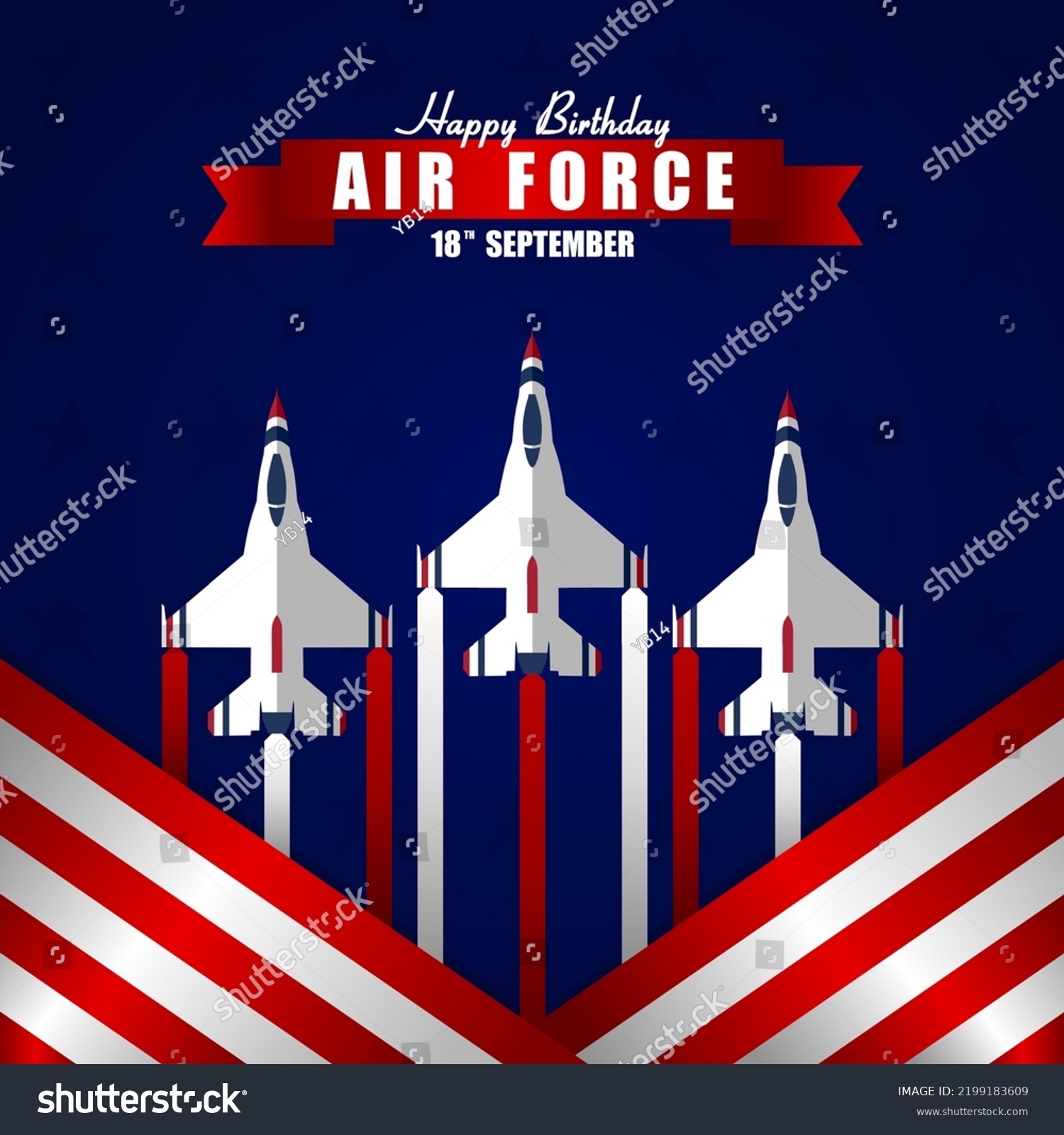 Happy Birthday United States Air Force Stock Vector (Royalty Free