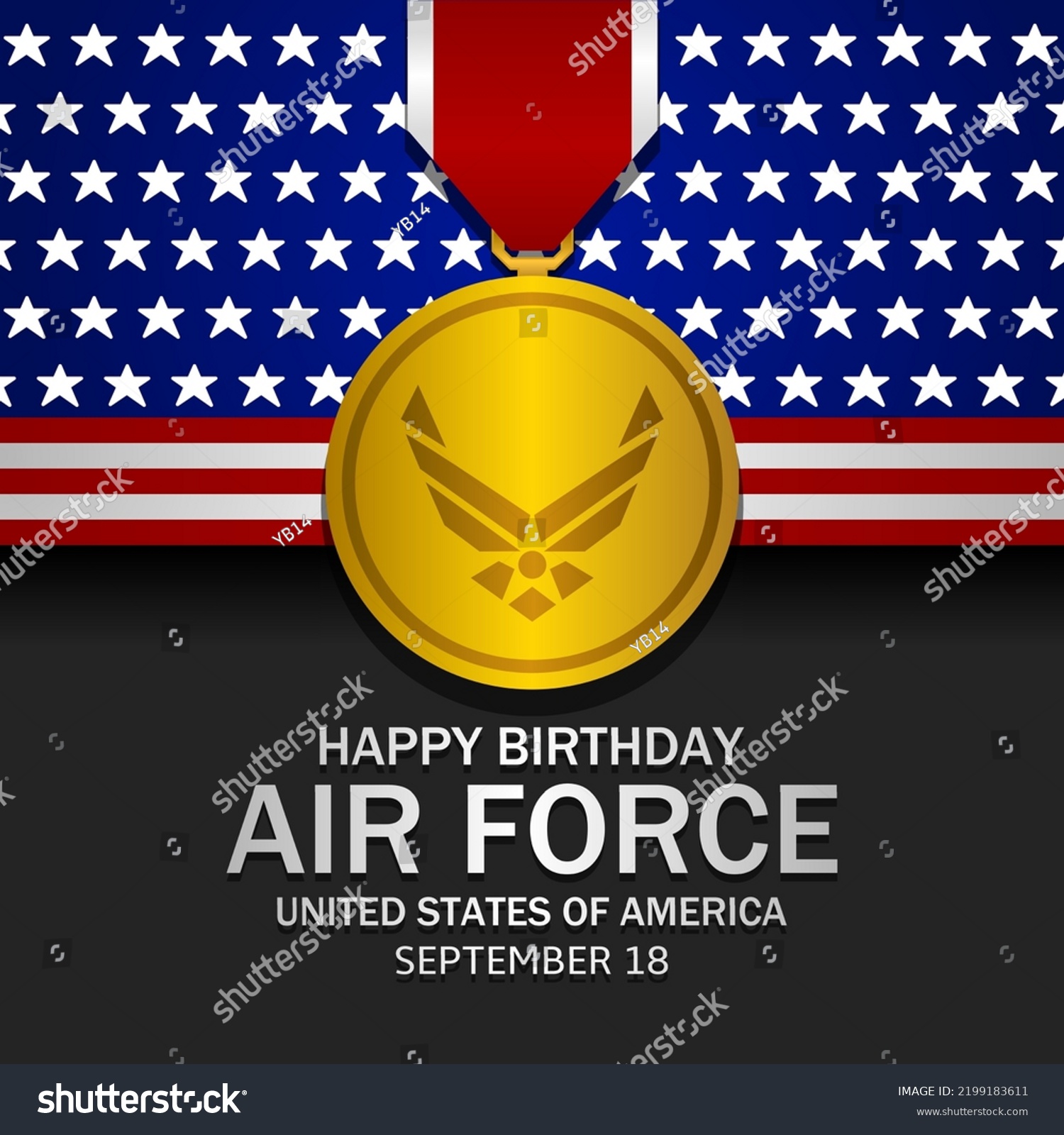 Happy Birthday United States Air Force Stock Vector (Royalty Free