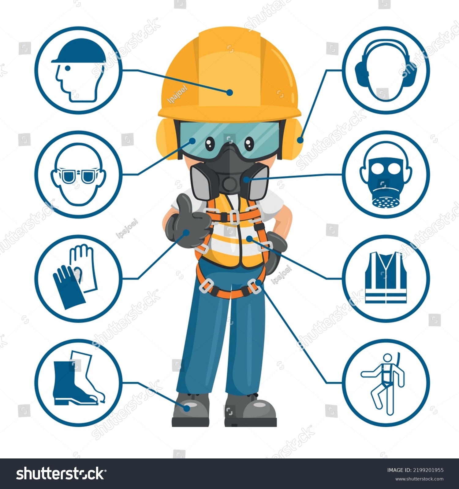 Construction Industrial Worker Personal Protective Equipment Stock Vector Royalty Free 0292