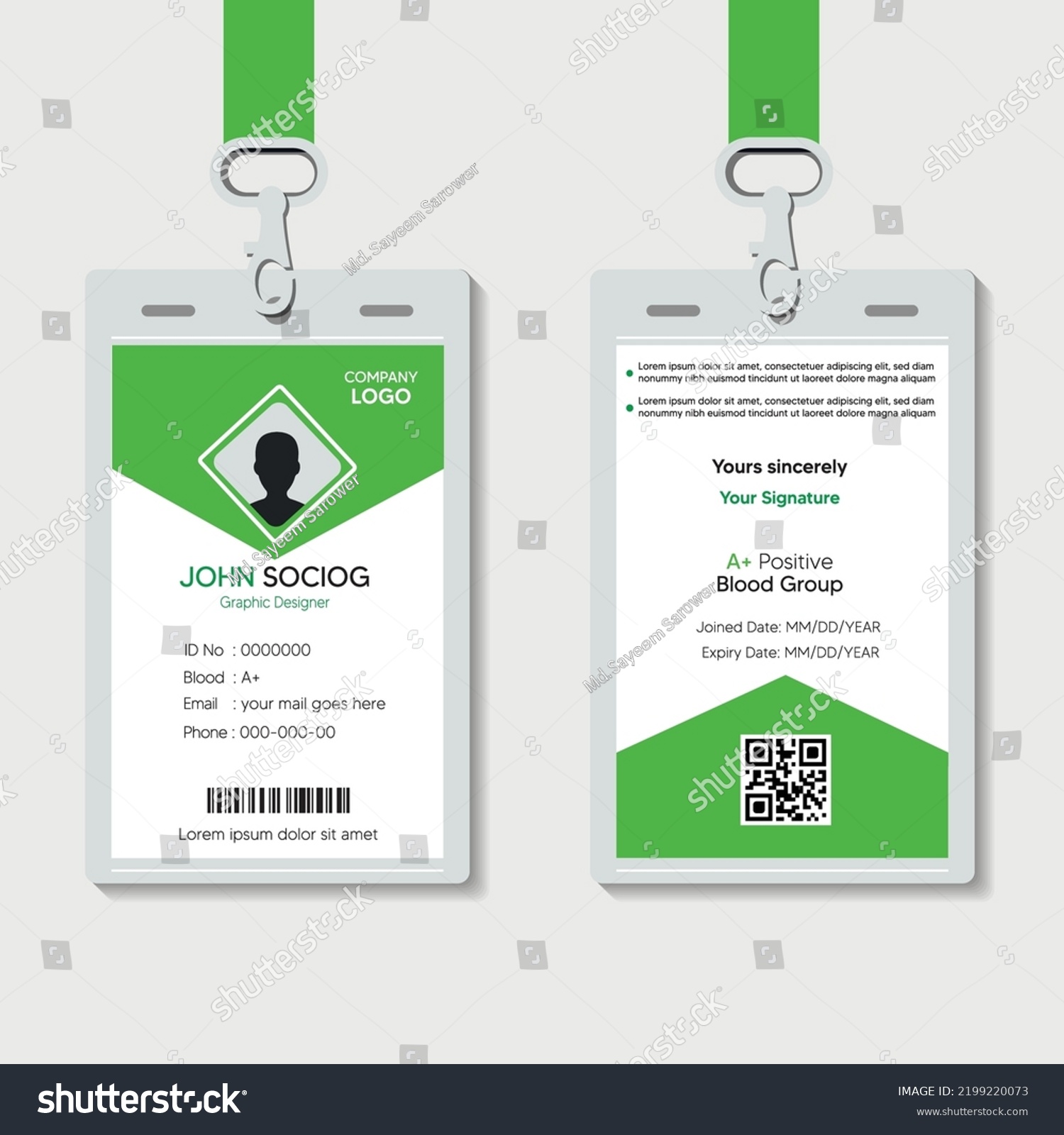 Professional Corporate Id Card Template Stock Vector (royalty Free 