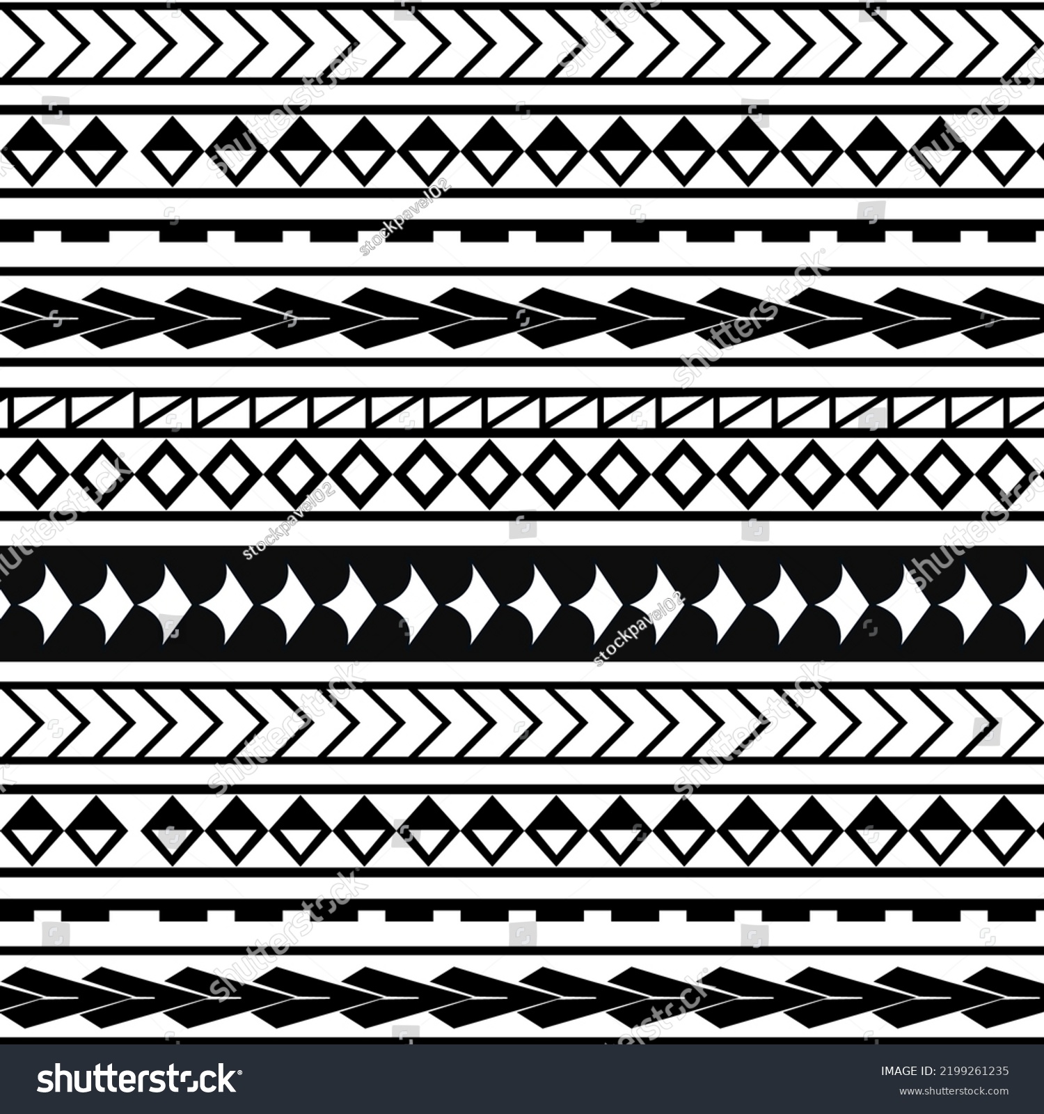 Hand Drawn Maori Tattoo Pattern Design Stock Vector (Royalty Free ...