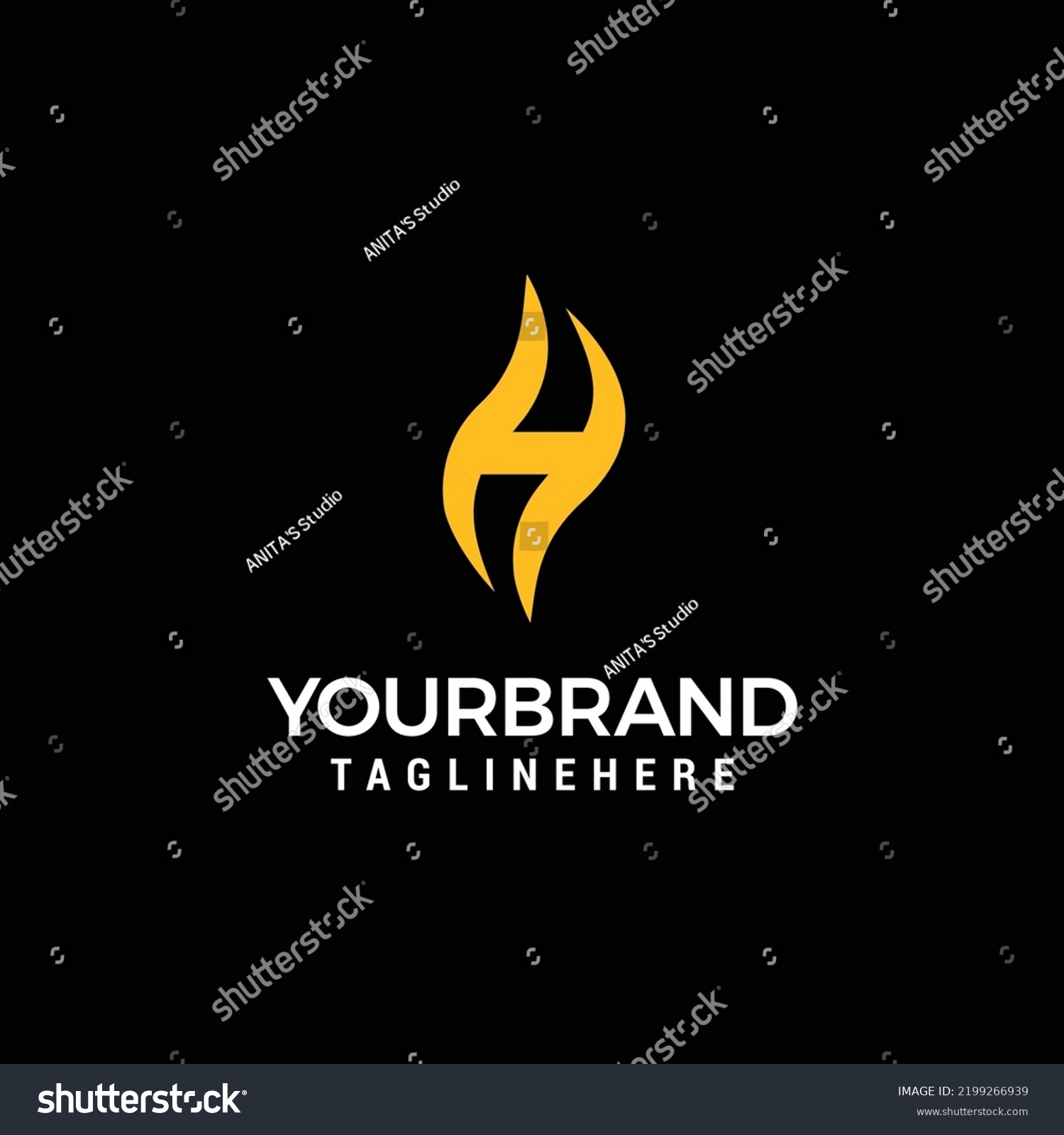 Letter H Flame Logo Identity H Stock Vector (Royalty Free) 2199266939 ...