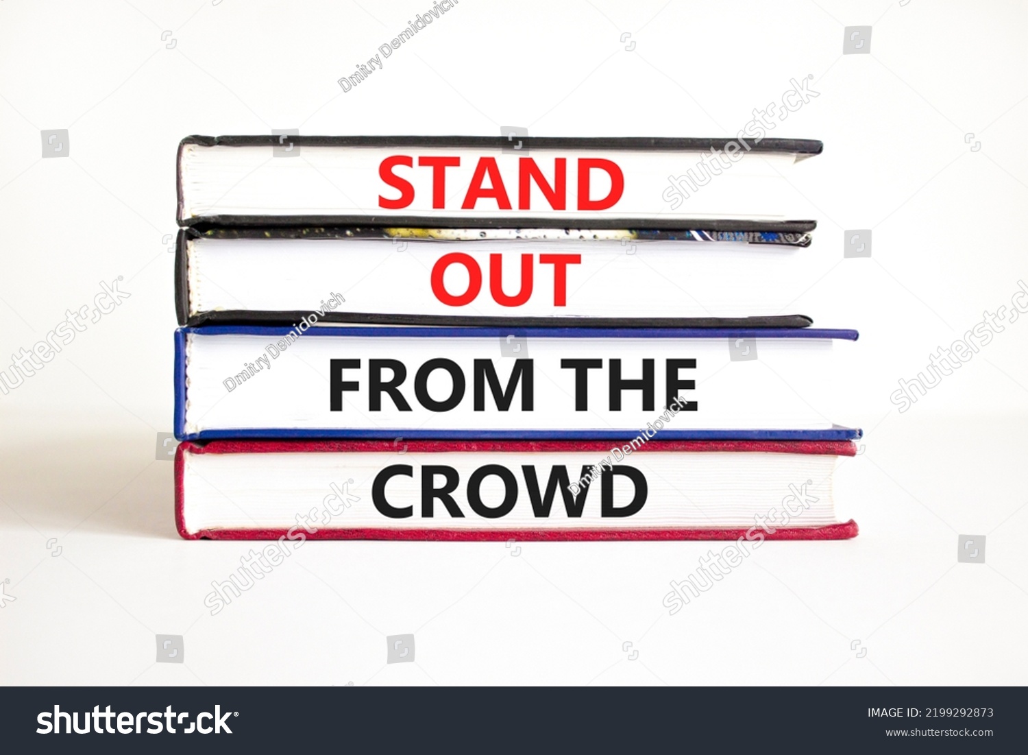 Stand Out Crowd Symbol Concept Words Stock Photo 2199292873 Shutterstock