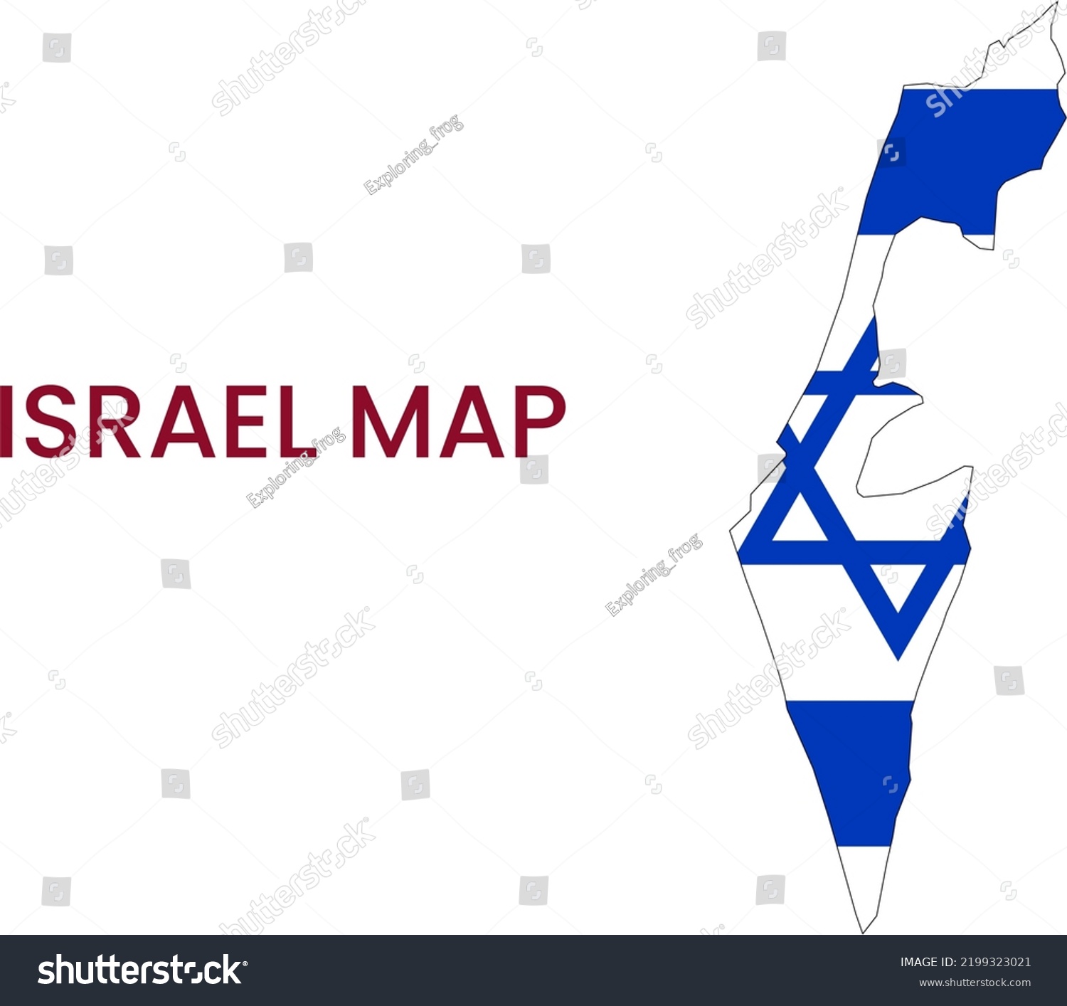 High Detailed Map Israel Outline Map Stock Illustration 2199323021 ...