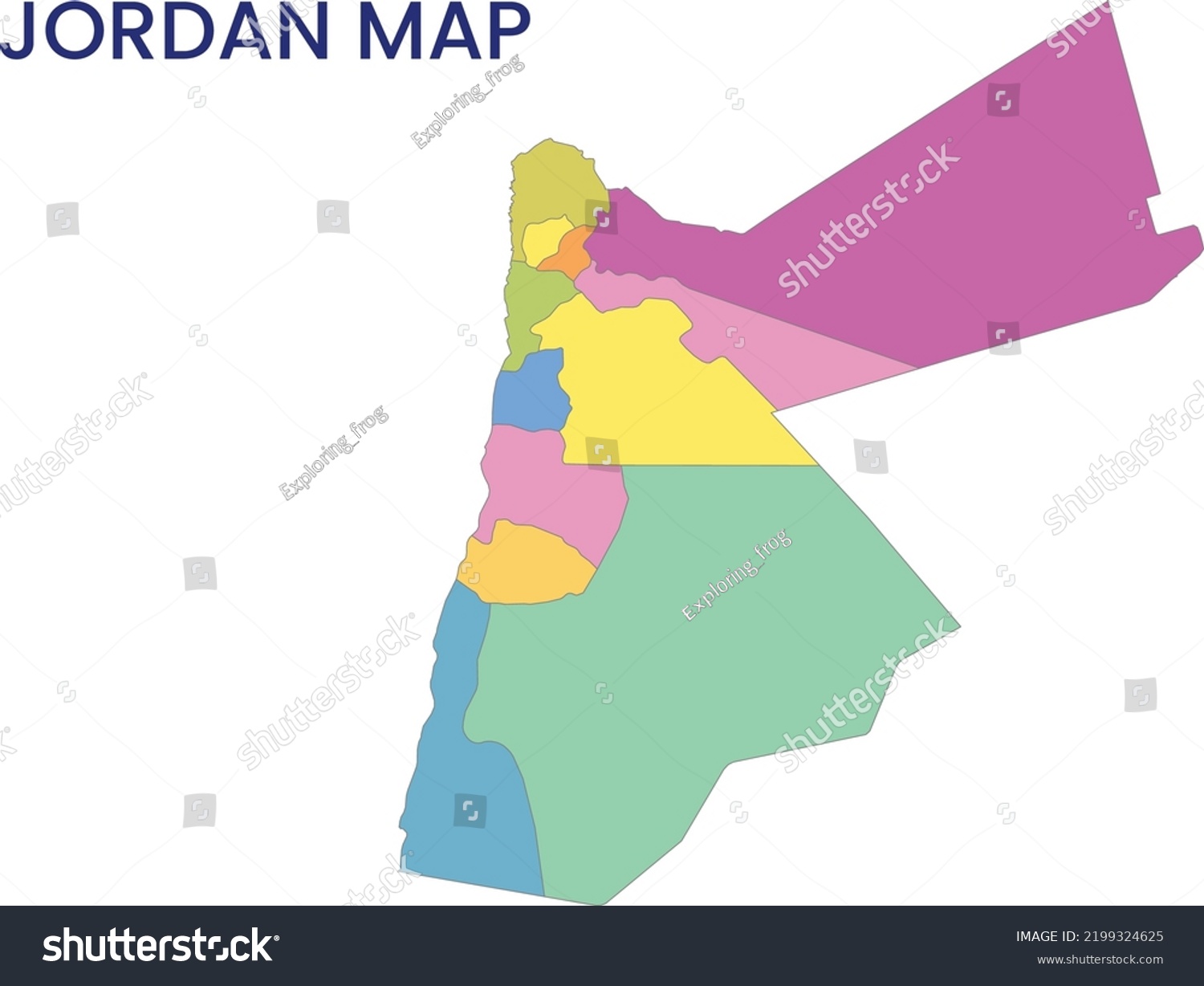 High Detailed Map Jordan Outline Map Stock Vector (Royalty Free ...