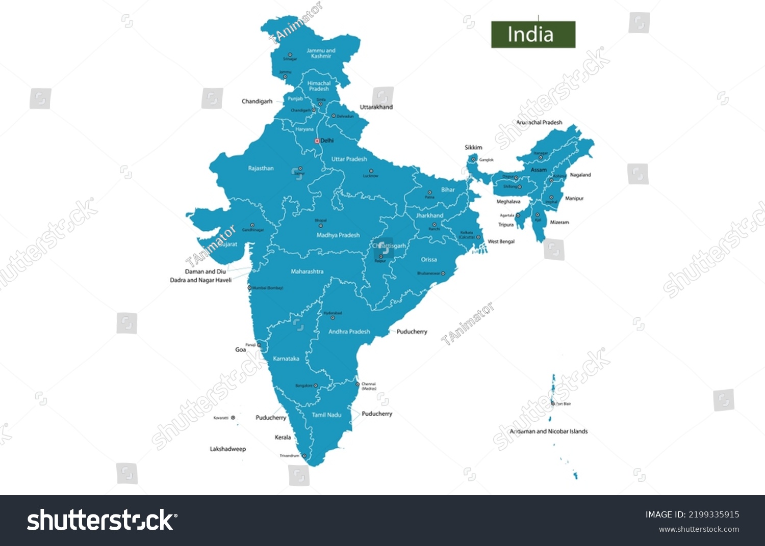 india-map-state-map-all-state-stock-vector-royalty-free-2199335915