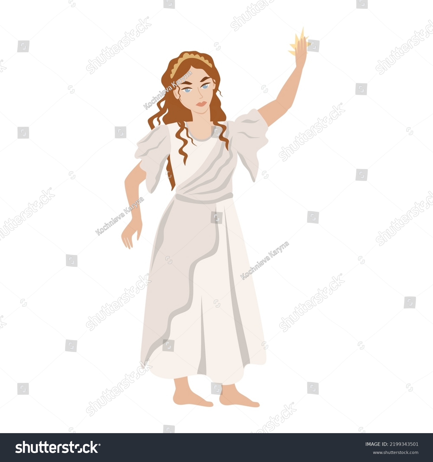 Woman Ancient Greek Clothing Greek Goddess Stock Vector (Royalty Free ...