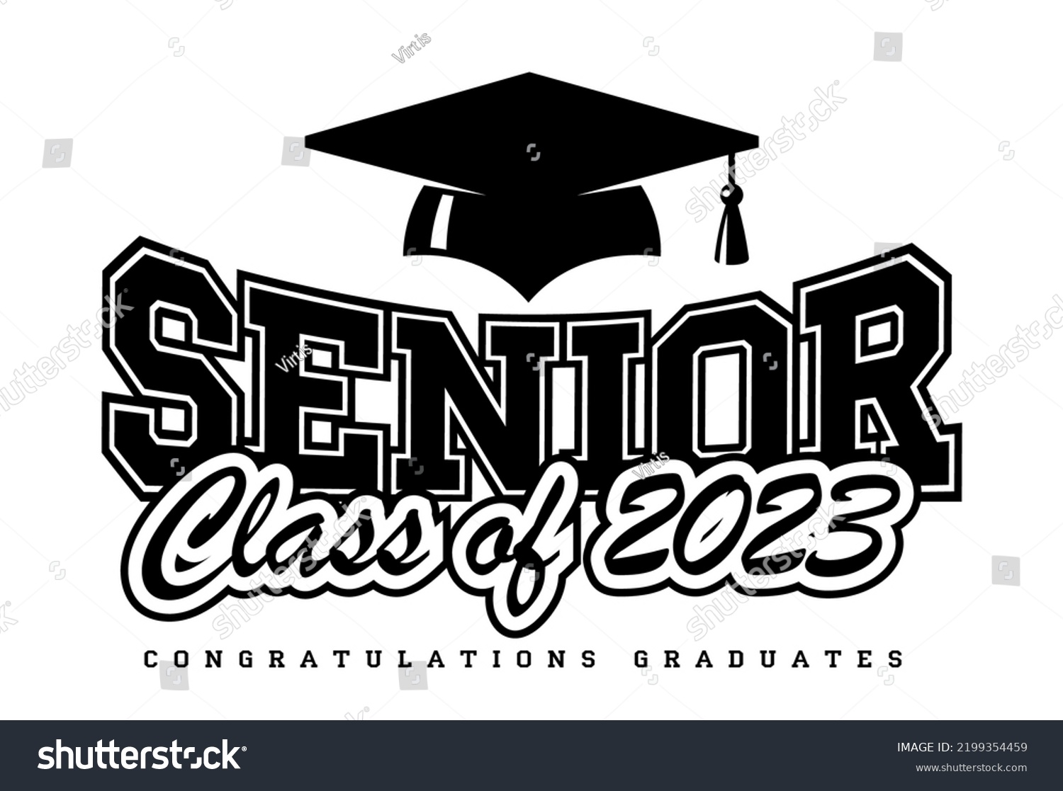 2023 Class Graduate Concept Decorate Congratulation Stock Vector Royalty Free 2199354459 4850