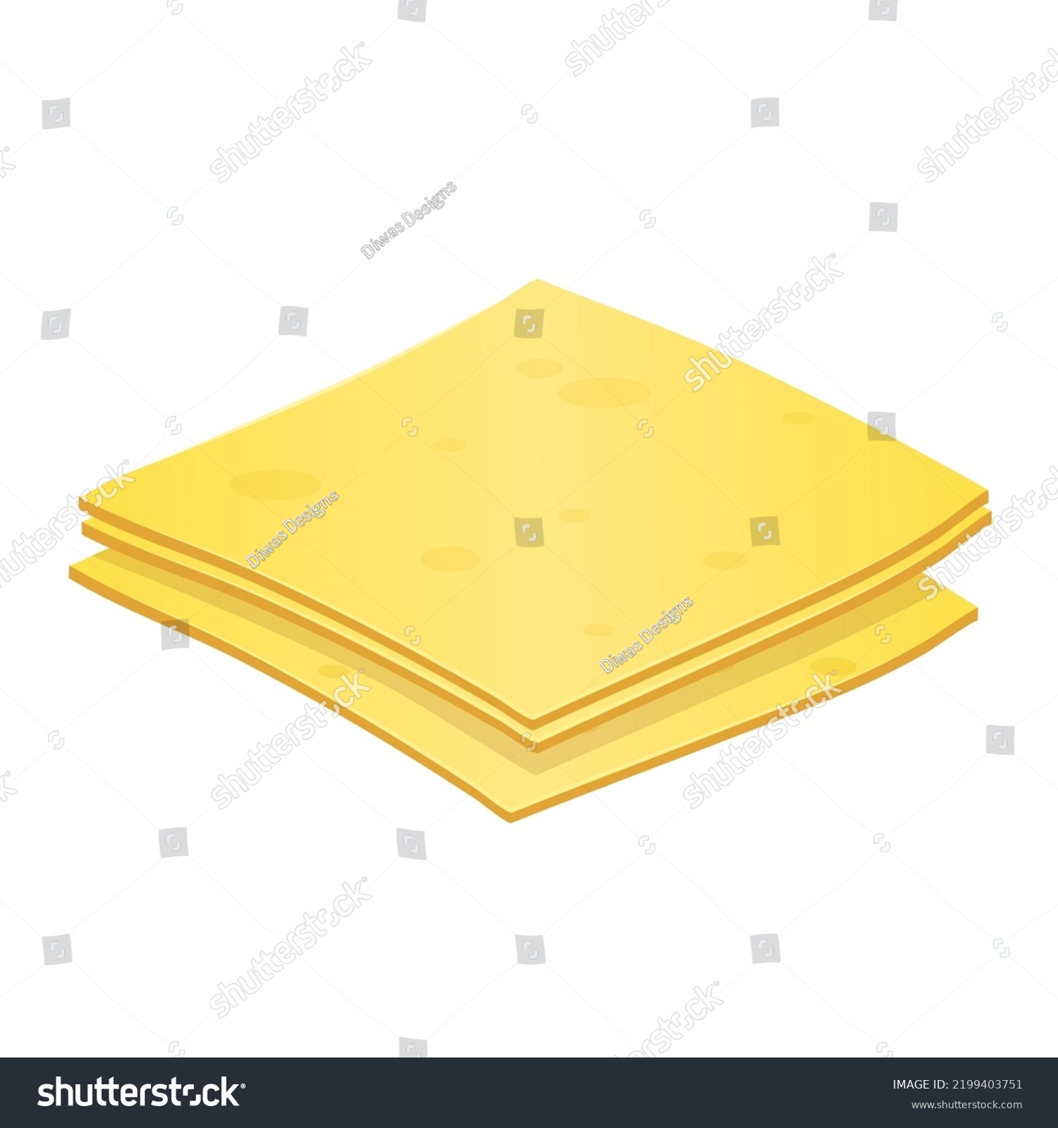 Cheese Slices Vector Illustration Clipart Isolated Stock Vector ...