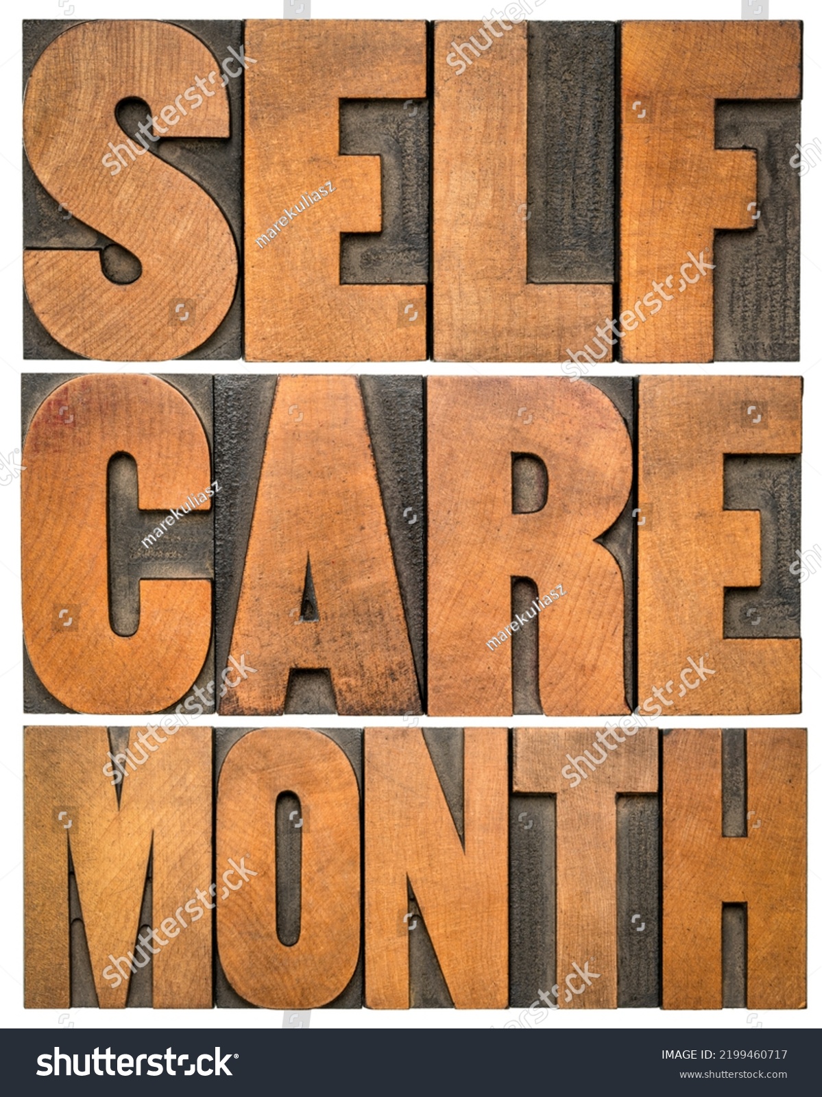 Self Care Month Isolated Word Abstract Stock Photo 2199460717 Shutterstock