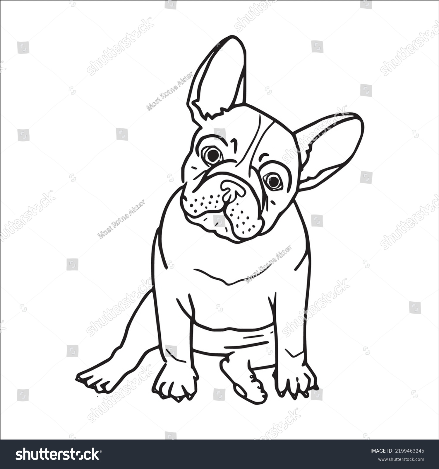 Bulldog Line Artbulldog Vector Artbulldog Line Stock Vector (Royalty ...