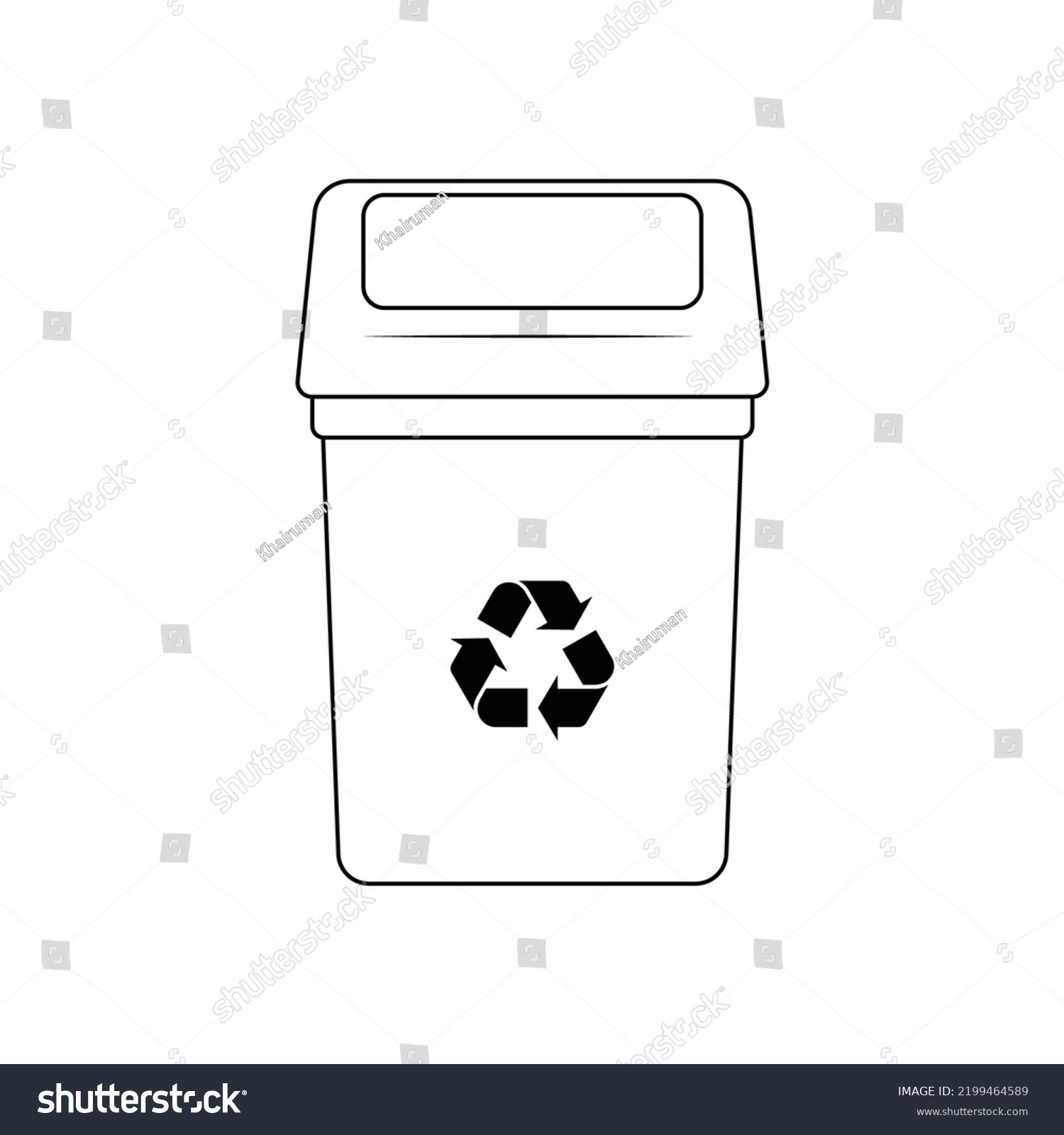 Recycle Bin Outline Icon Illustration On Stock Vector (Royalty Free ...