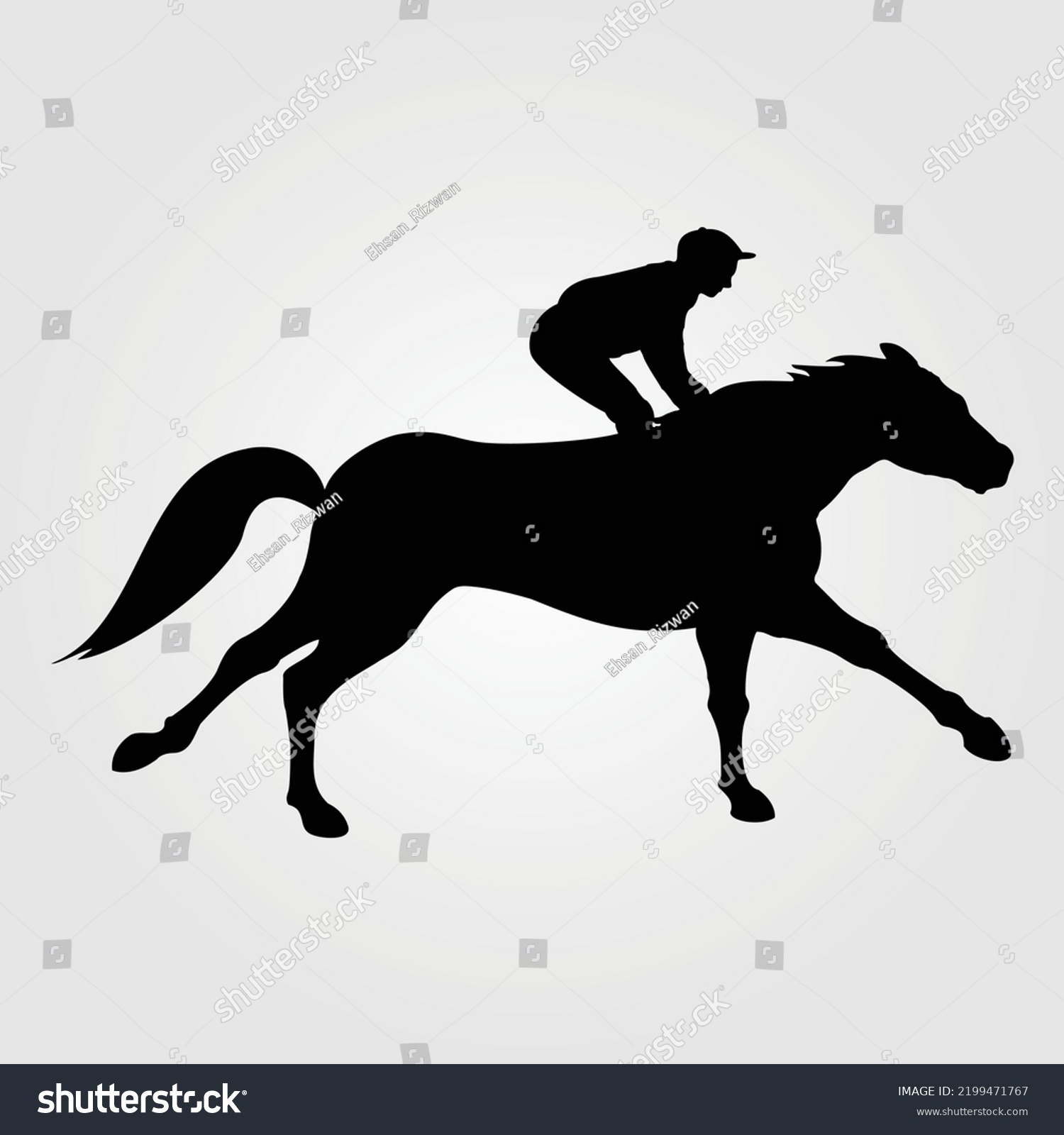 Horse Silhouette Vector Illustration Horses Riding Stock Vector ...