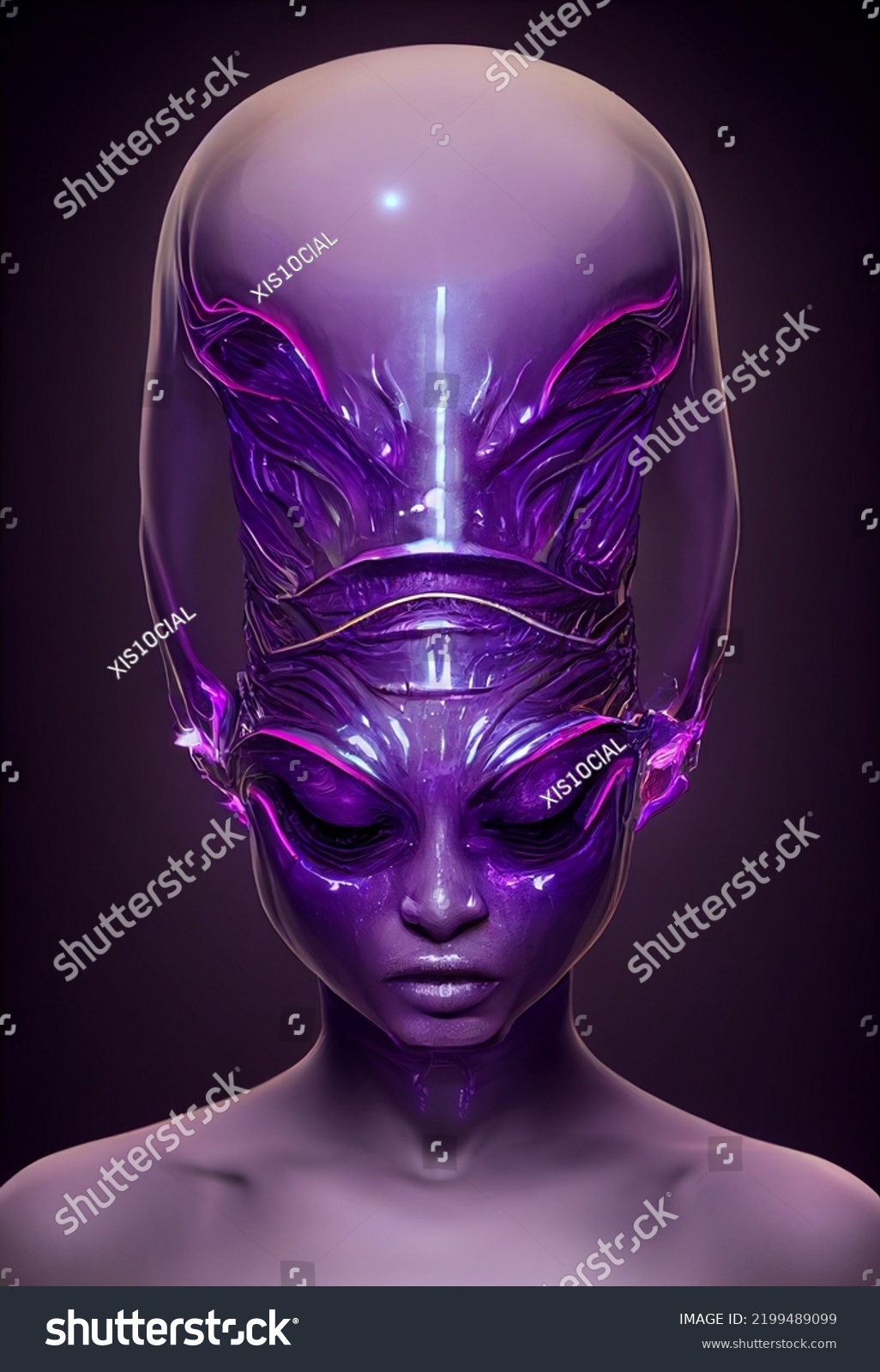 Hybrid Symbiotic Female Alien Character Alien Stock Illustration 2199489099 Shutterstock 