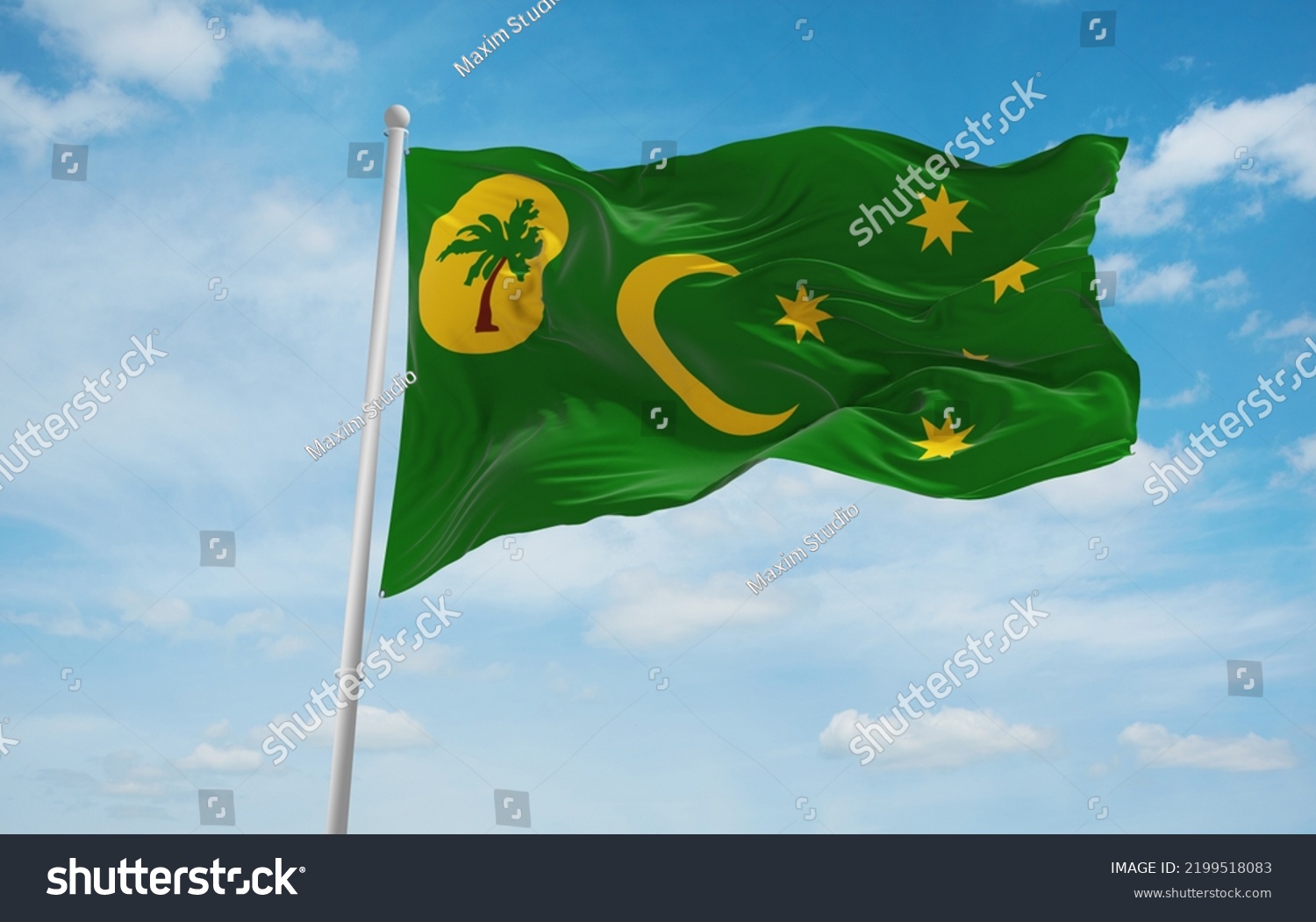 Flag Austronesian Peoples Cocos Malays Cloudy Stock Illustration ...