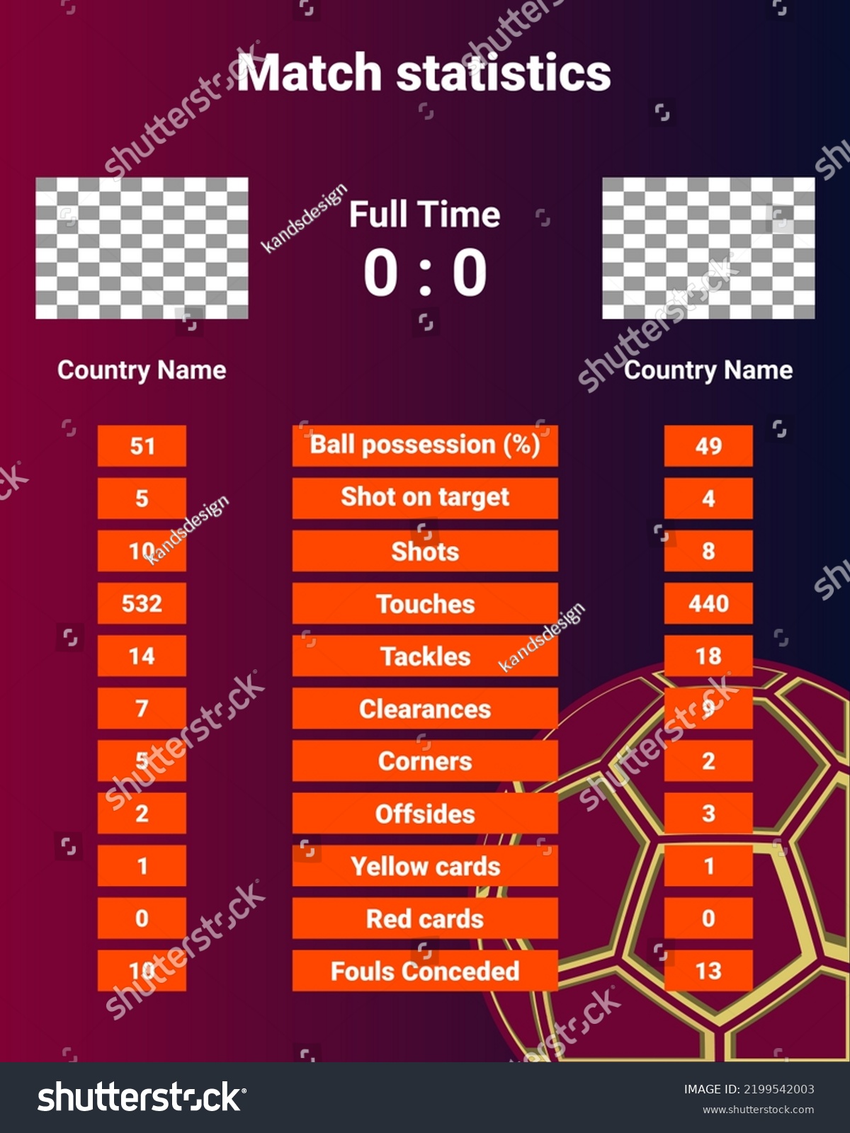 Vector Soccer Match Statistics 2022 World เวกเตอร์สต็อก (ปลอดค่า