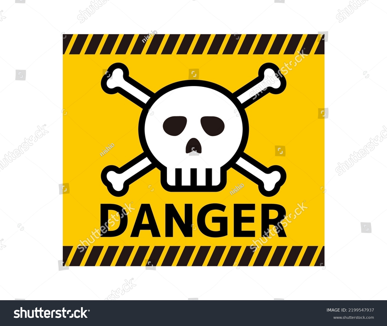 Skull Crossbones Symbol Warn Danger Vector Stock Vector (royalty Free 