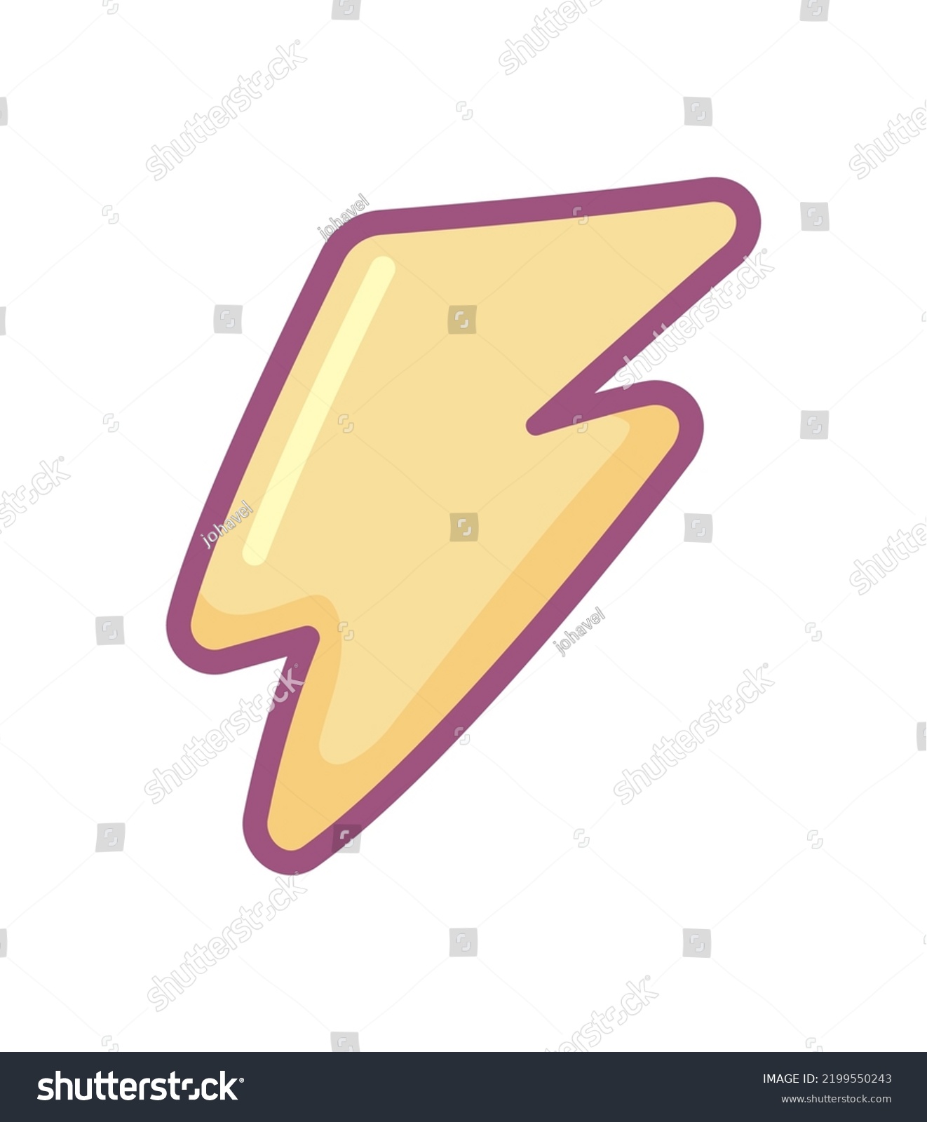 Thunderbolt Cartoon Isolated Flat Icon Stock Vector (Royalty Free ...