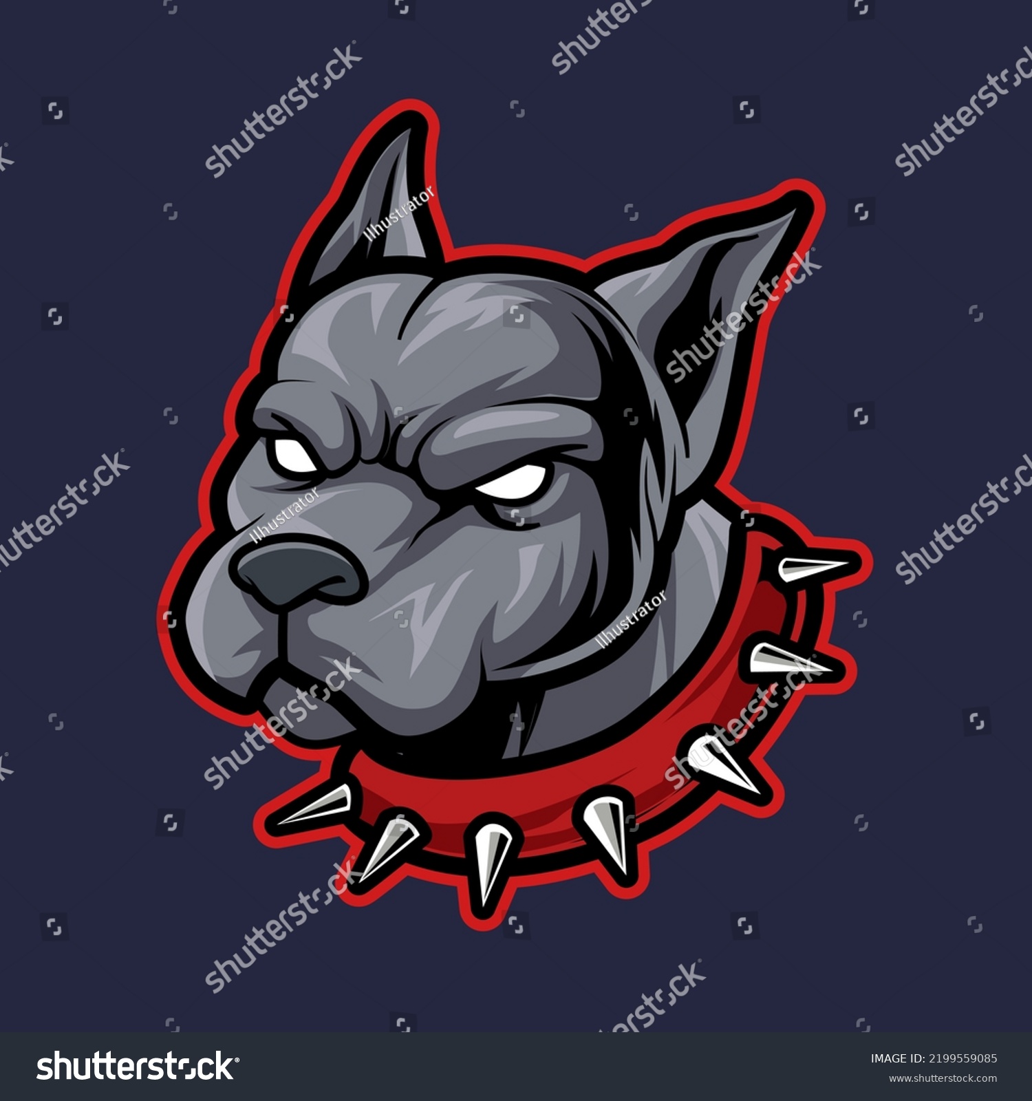 Head Dog Mascot Logo Gaming Vector Stock Vector (Royalty Free ...