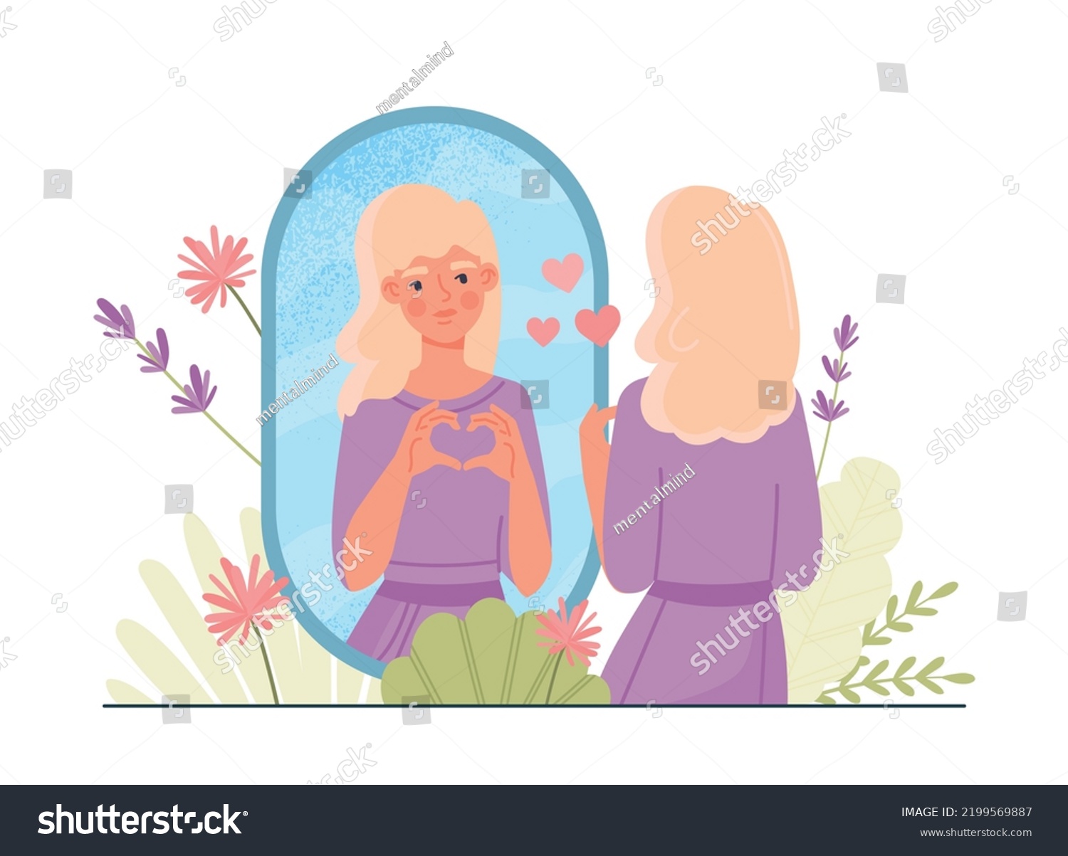 High Self Esteem Concept Young Girl Stock Vector (Royalty Free ...