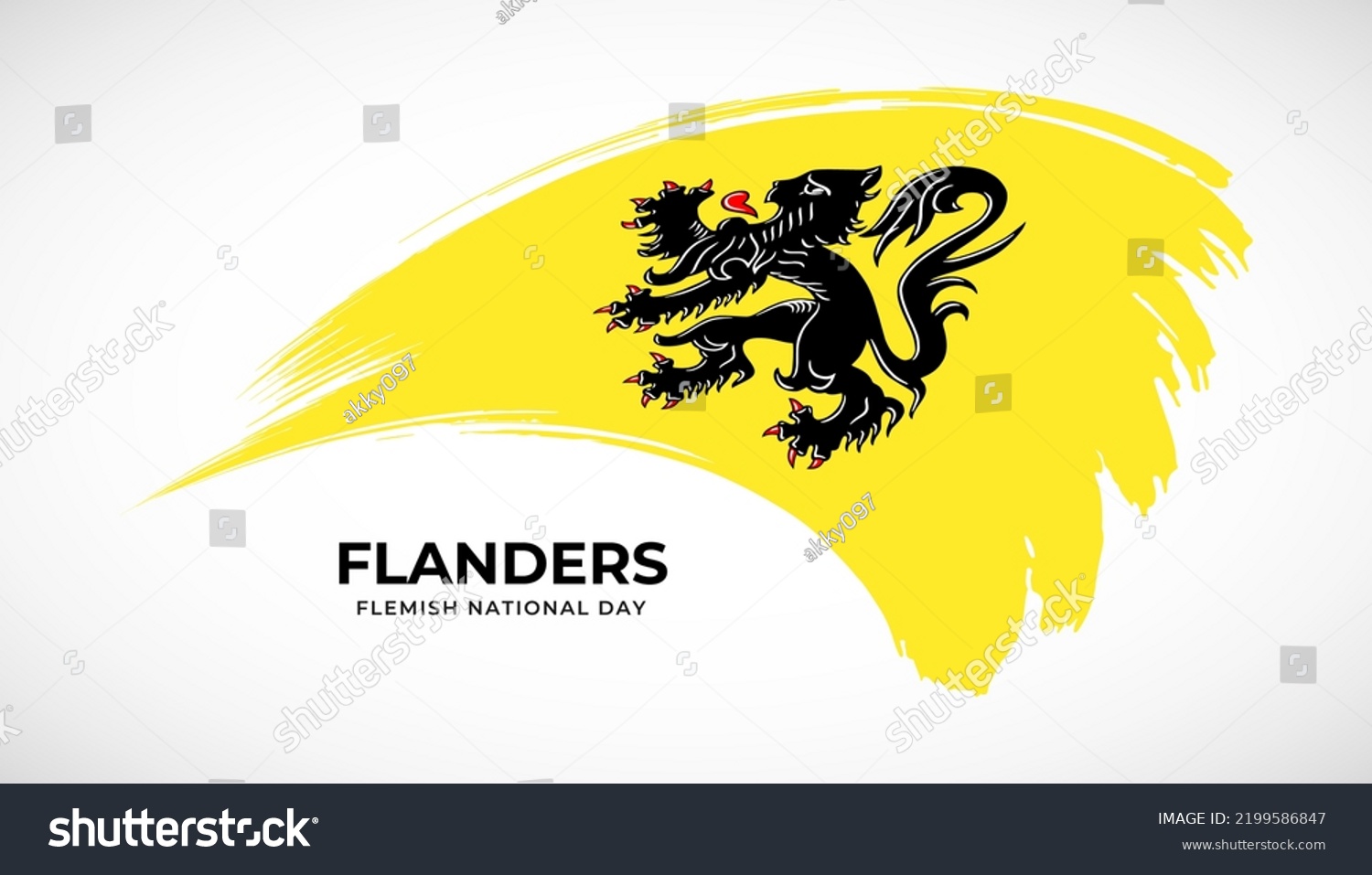 Hand Drawing Brush Stroke Flag Flanders Stock Vector (Royalty Free ...