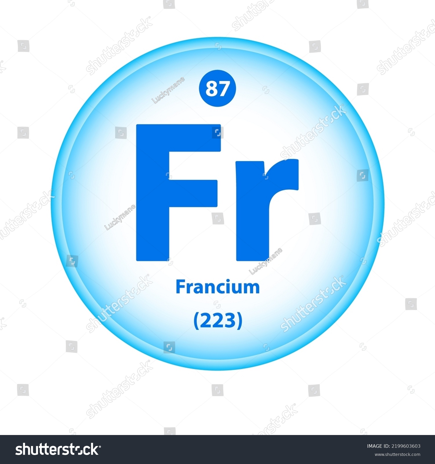 Structure Chemical Element Francium Fr Symbol Stock Vector (Royalty ...