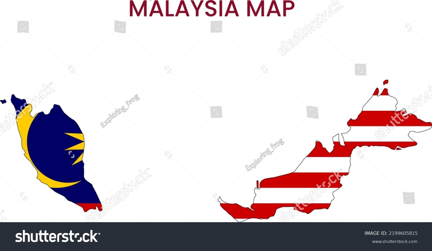 High Detailed Map Malaysia Outline Map Stock Illustration 2199605815 