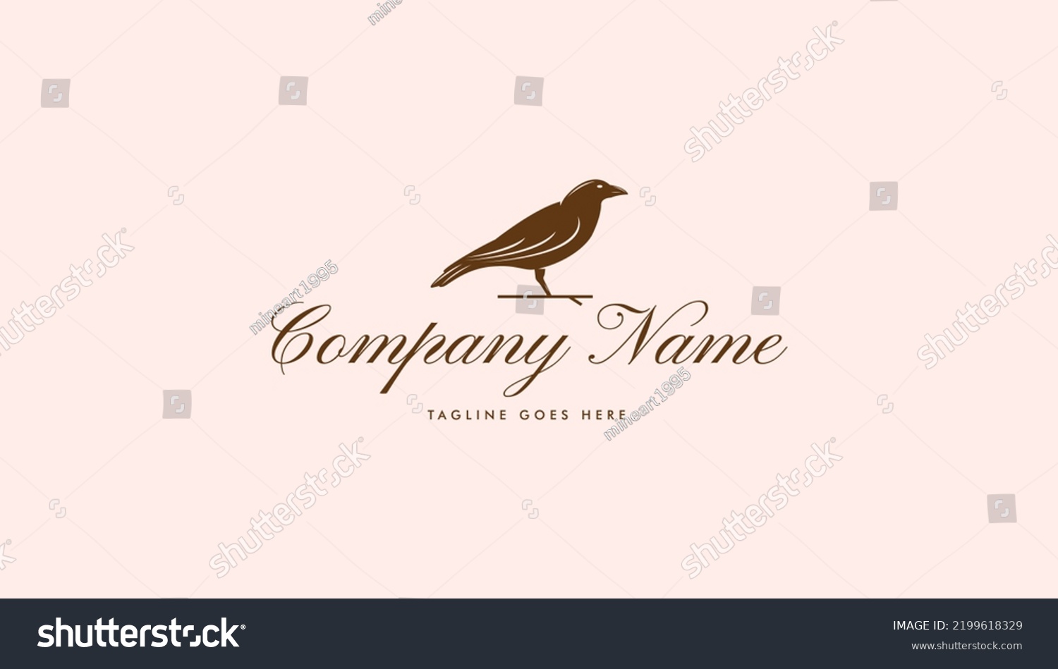 Crow Logo Standing Relaxed Stock Vector (Royalty Free) 2199618329 ...