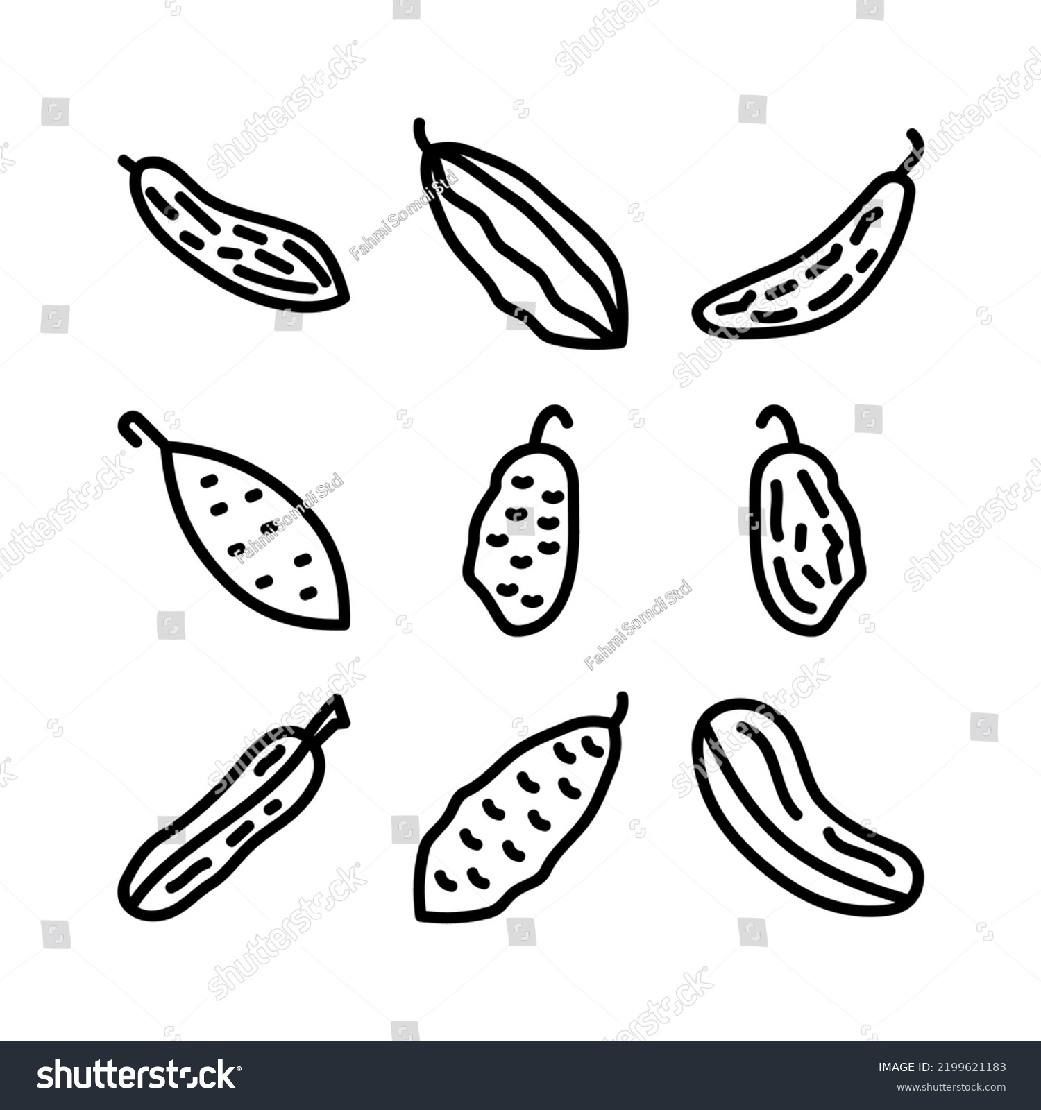 Bitter Gourd Icon Logo Isolated Sign Stock Vector (Royalty Free ...