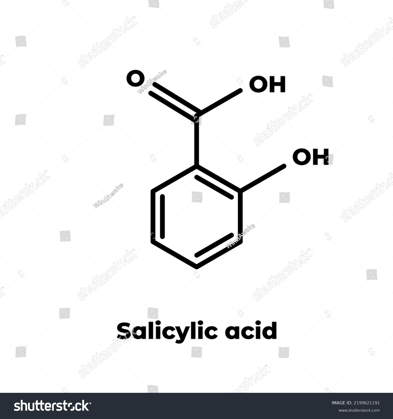 Salicylic Acid Molecule Skeletal Formula On Stock Vector (Royalty Free ...