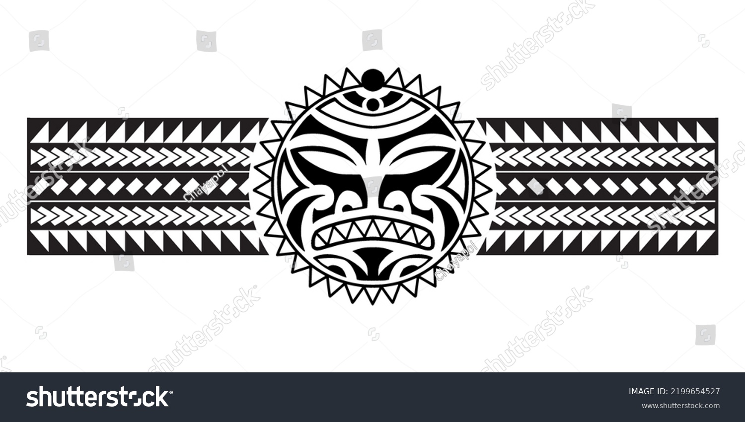 Polynesian Border Tattoo Design Pattern Aboriginal Stock Vector ...