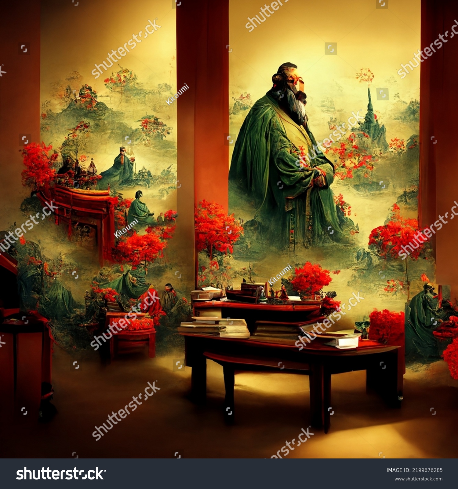 Confucius Inspired Concept Art Confucianism Philosophy Stock ...