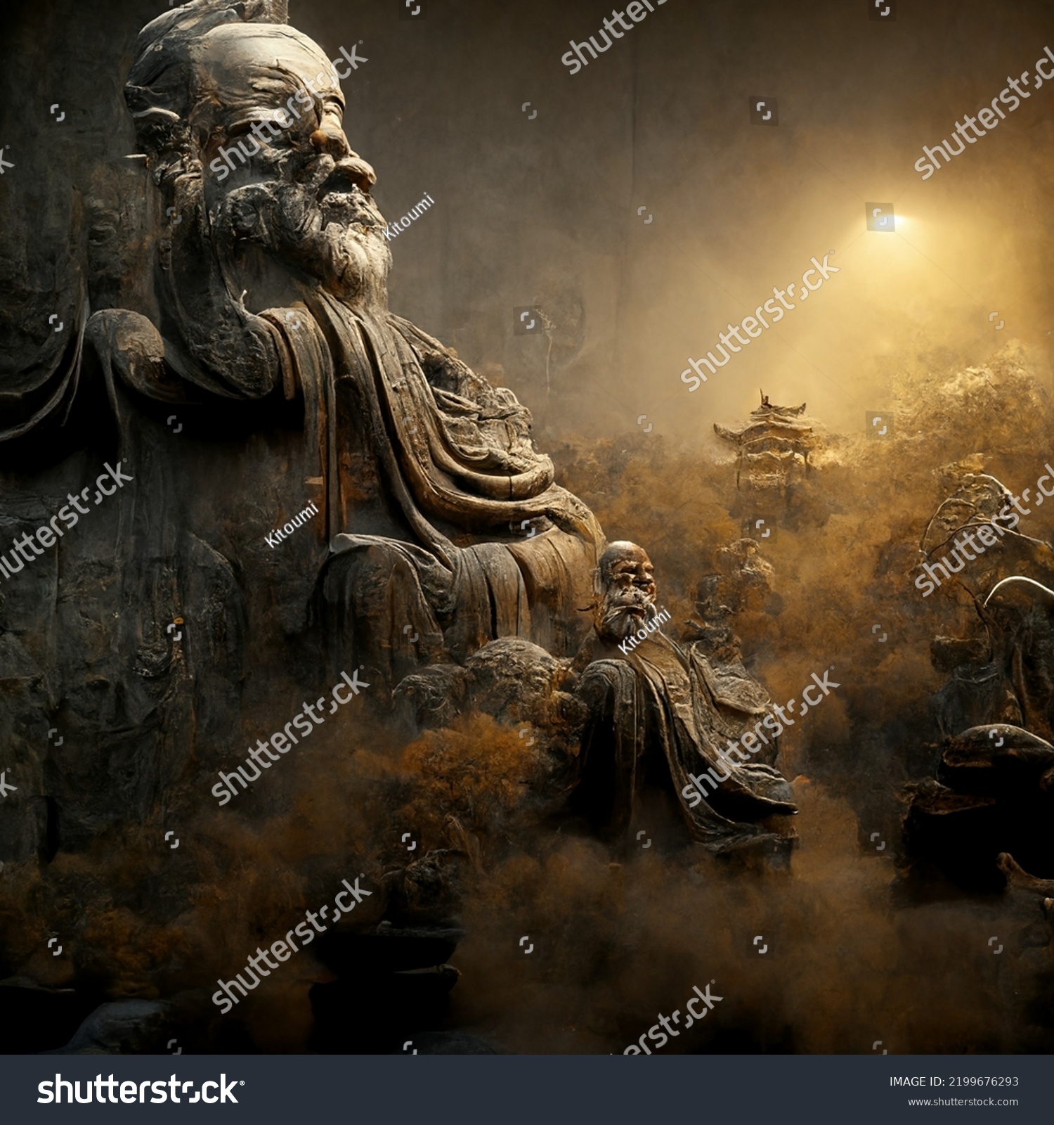 Confucius Inspired Concept Art Confucianism Philosophy Stock ...