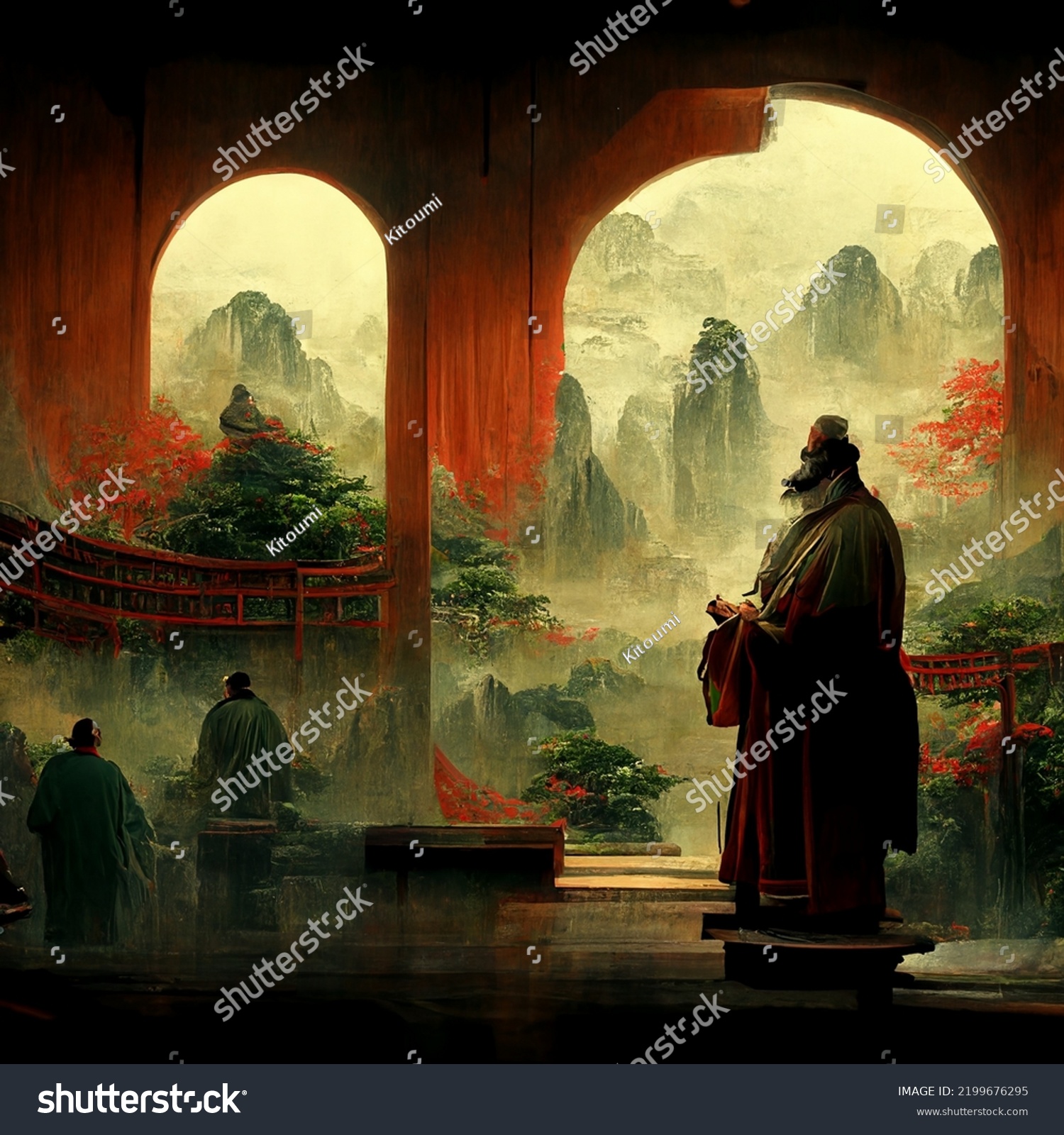 Confucius Inspired Concept Art Confucianism Philosophy Stock ...