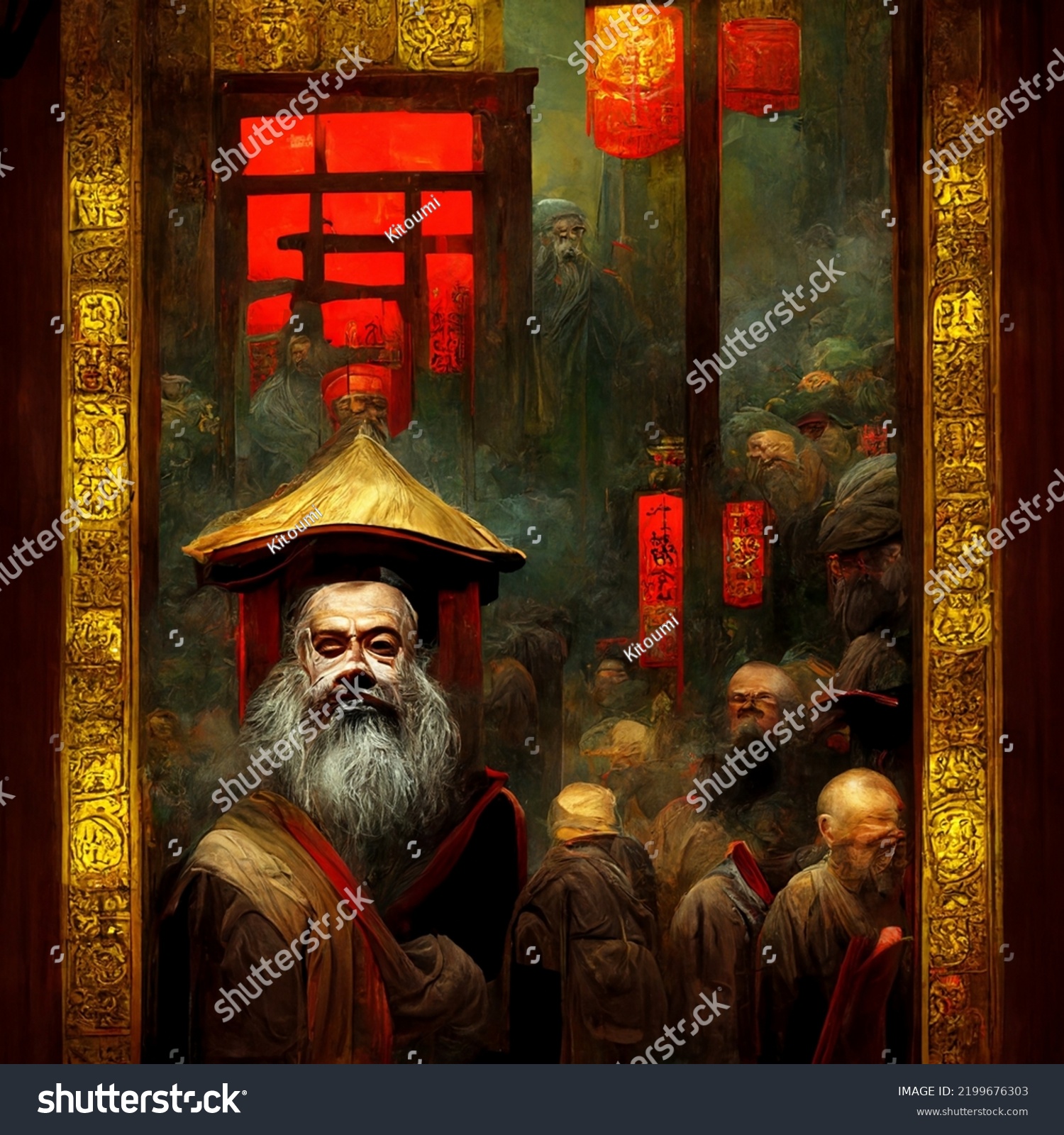 Confucius Inspired Concept Art Confucianism Philosophy Stock ...