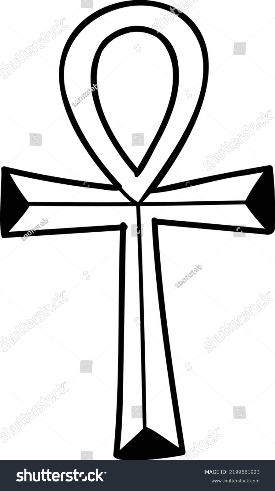 Hand Drawn Ankh Symbol Egyptian Word Stock Vector (Royalty Free ...