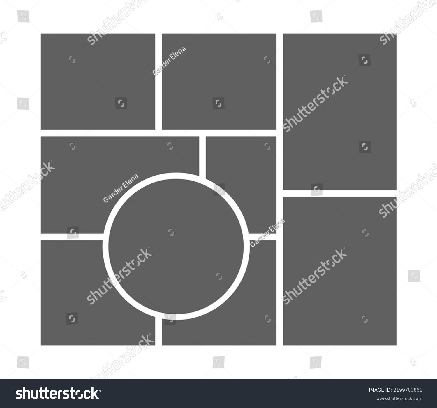 Photo Collage Layout Frame Vector Concept Stock Vector (Royalty Free ...