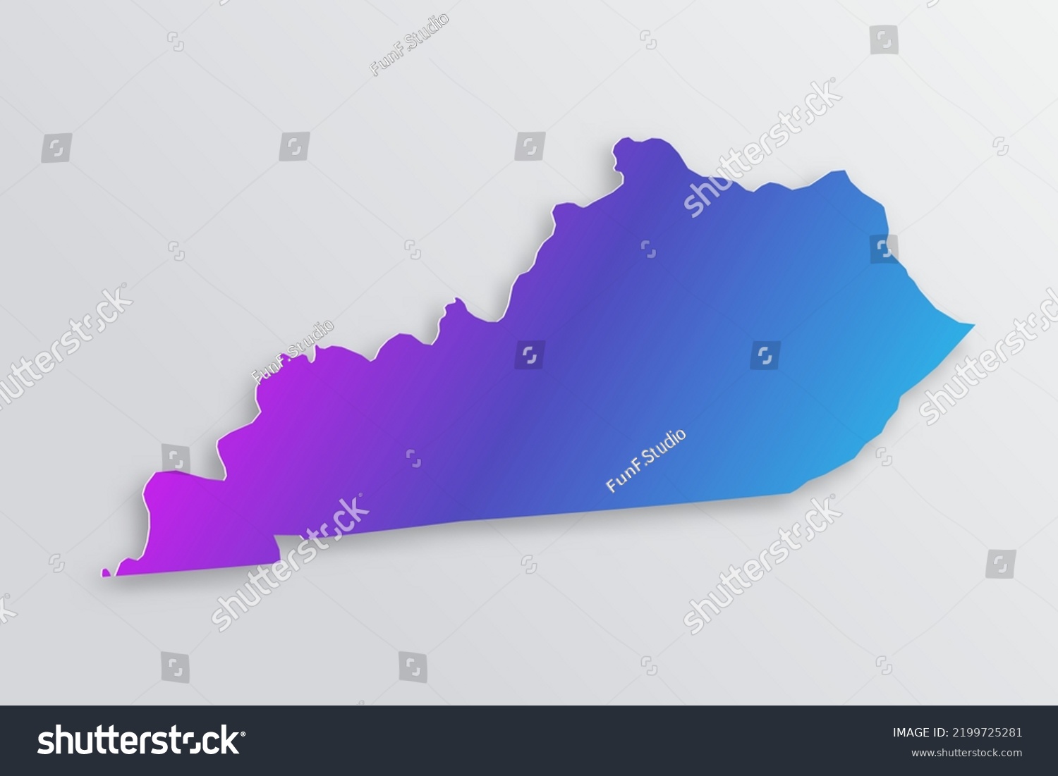 Kentucky Map Usa United States America Stock Vector Royalty Free Stock Vector Kentucky Map Usa United States Of America Map Vector With D Paper Style Including Shadow And 2199725281