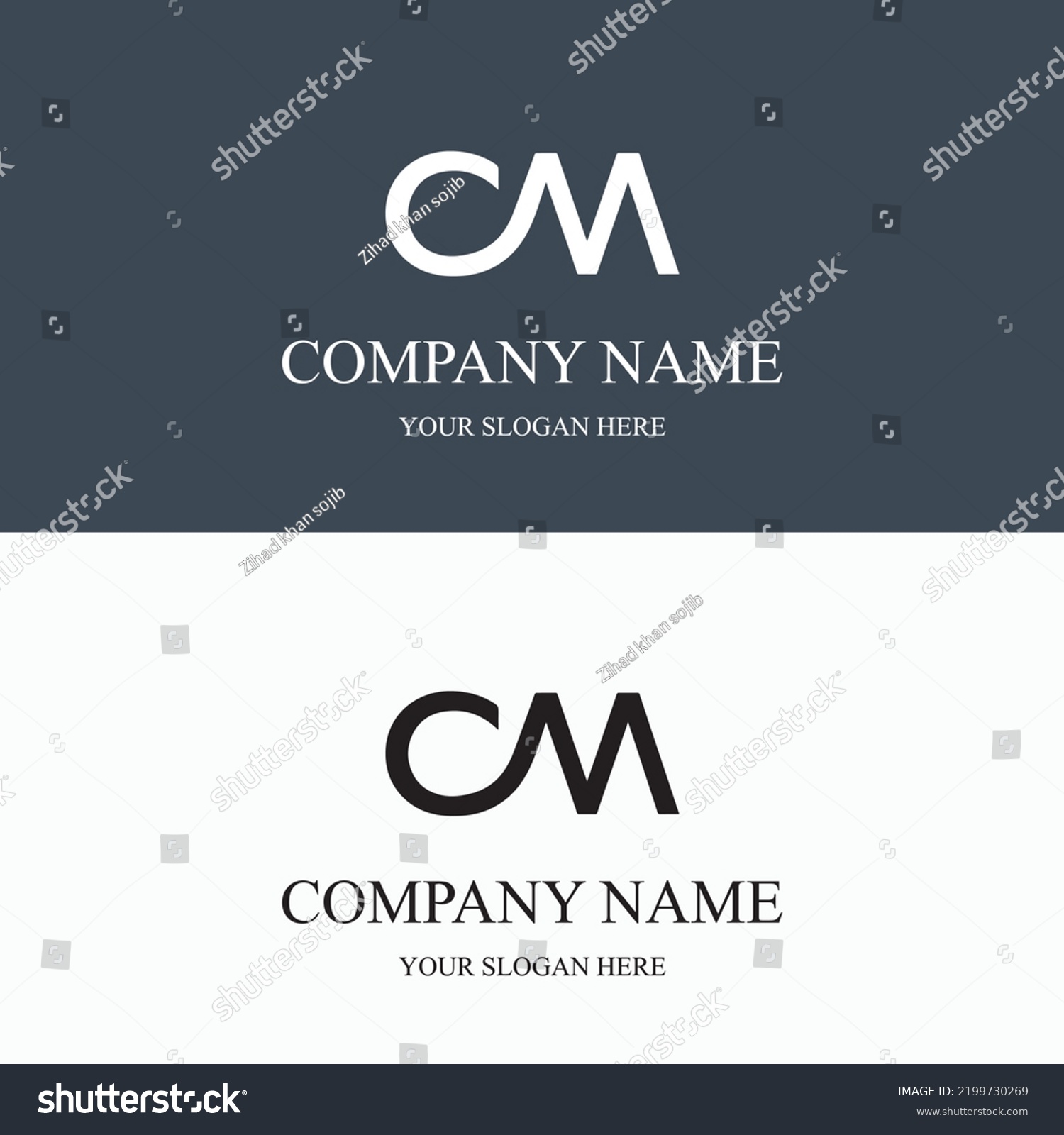 Cm Logo Initial Letter Luxury Royal Stock Vector (Royalty Free ...