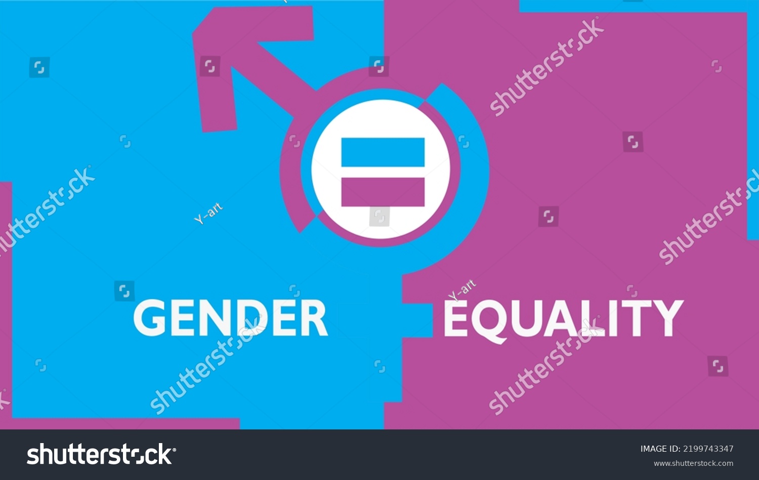 Conceptual Illustration Gender Equality Male Female Stock Vector ...