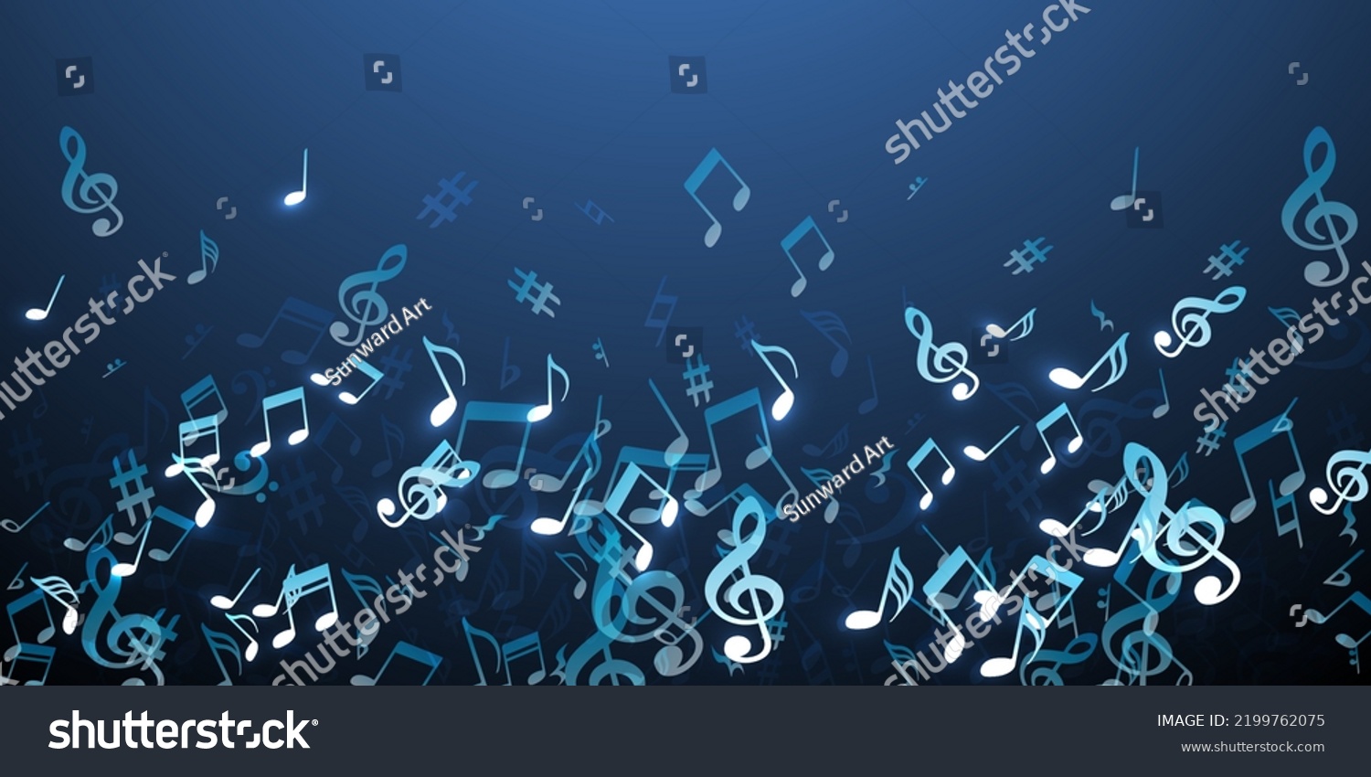 Music Notes Flying Vector Backdrop Melody Stock Vector (Royalty Free ...