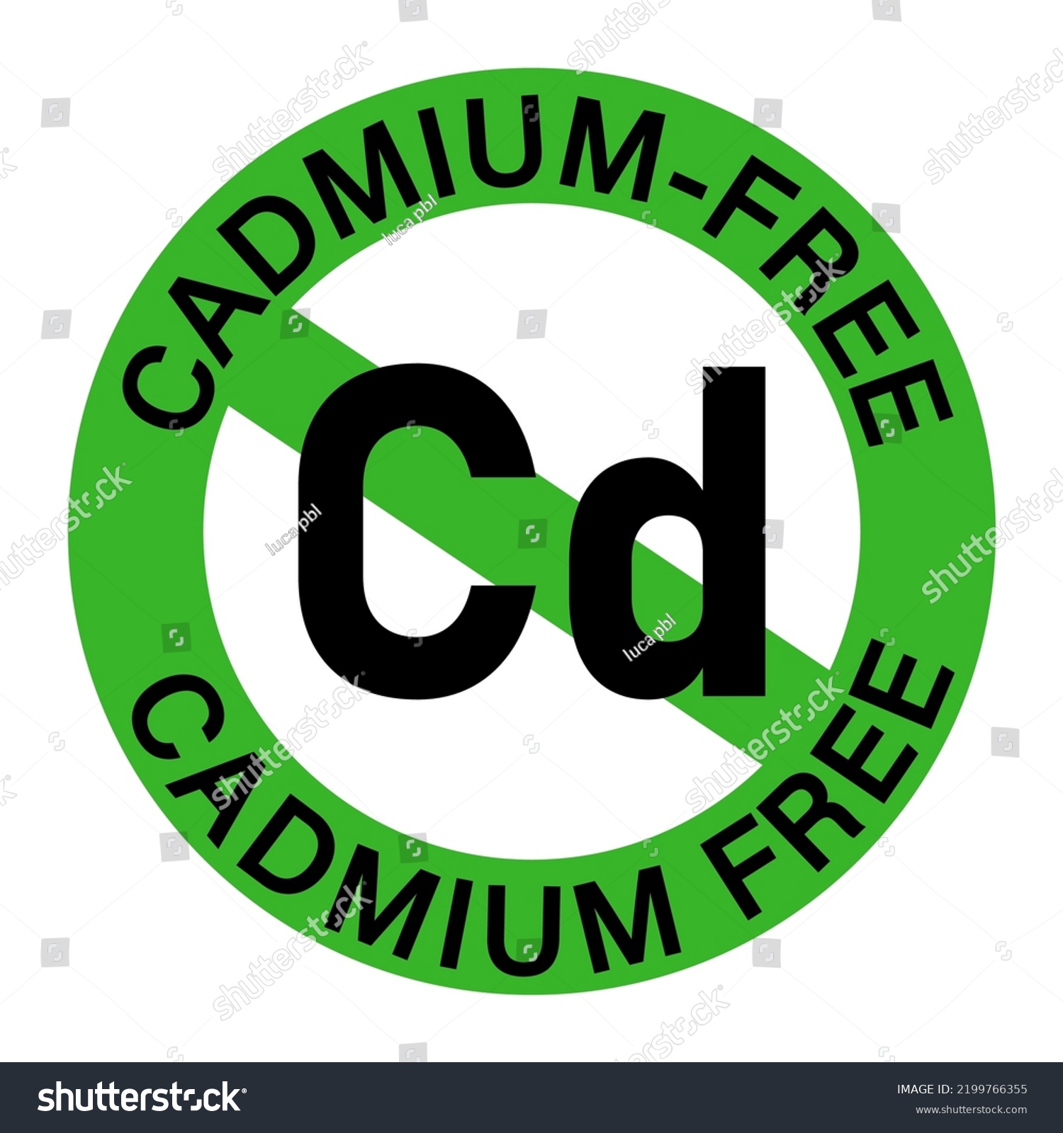 Cadmium Free Green Ban Sign Circular Stock Vector (Royalty Free