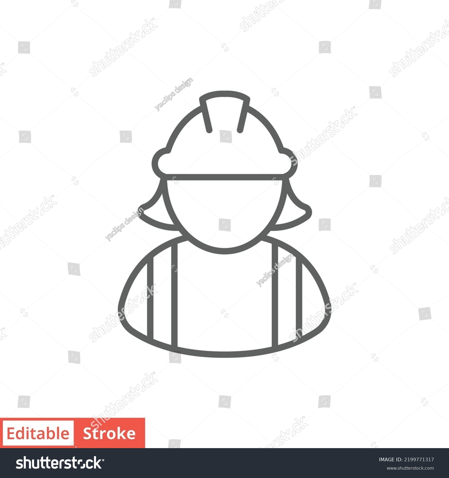 Female Construction Worker Icon Labor Builder Stock Vector (Royalty ...